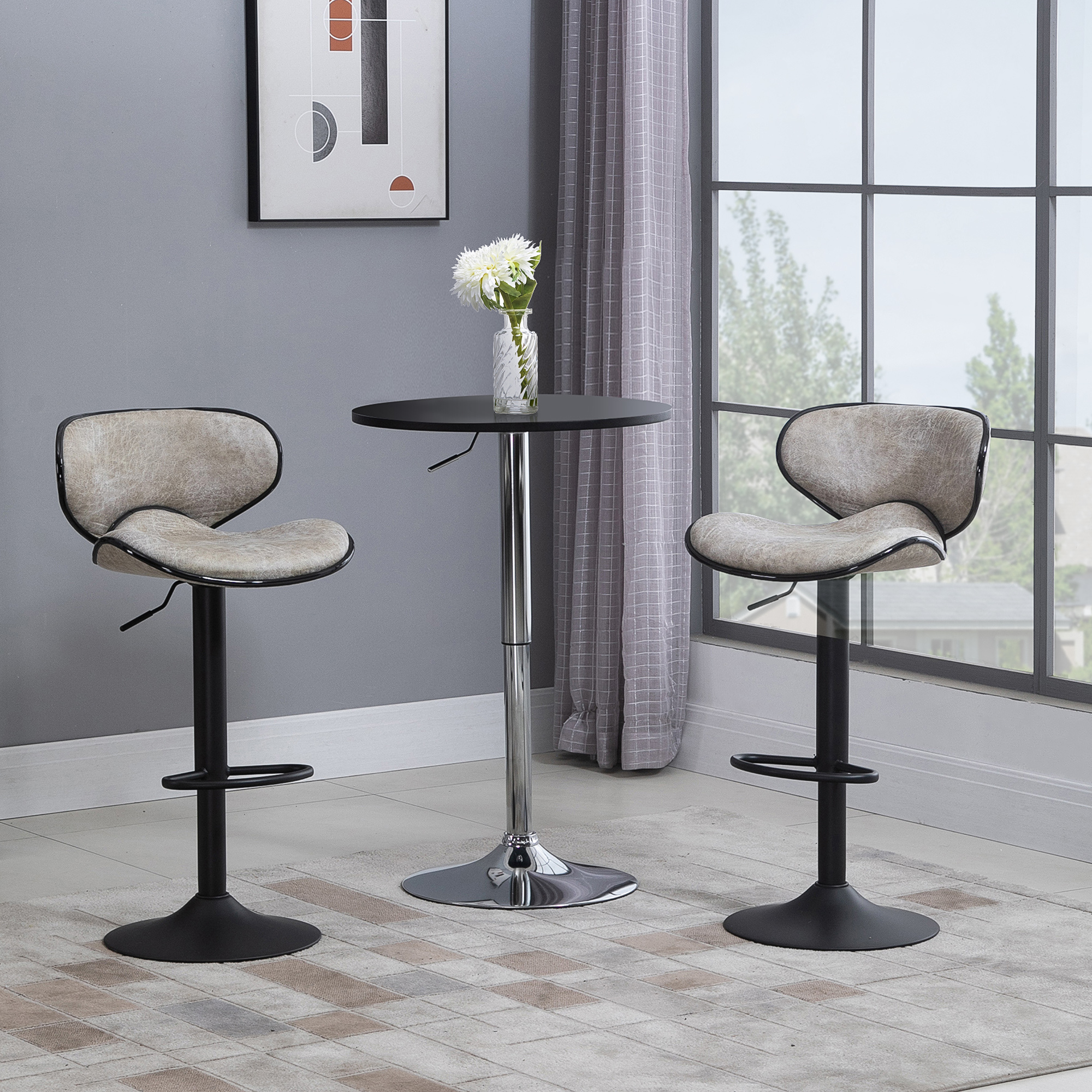 Grey Aosom Bar Stools Aosom Homcom Swivel Adjustable Bar Stools
