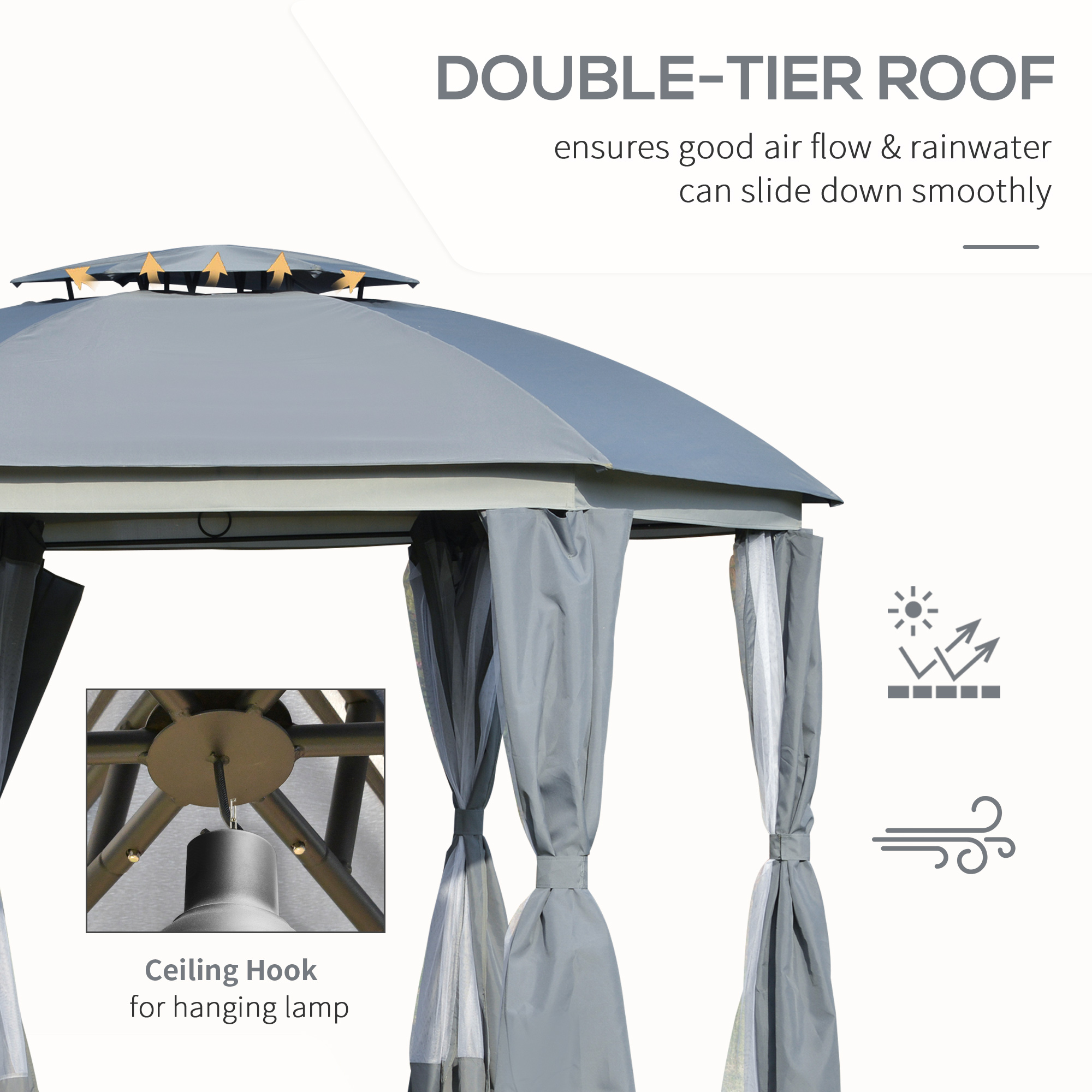 Outsunny 12' x 12' Round Outdoor Gazebo,| Aosom.com