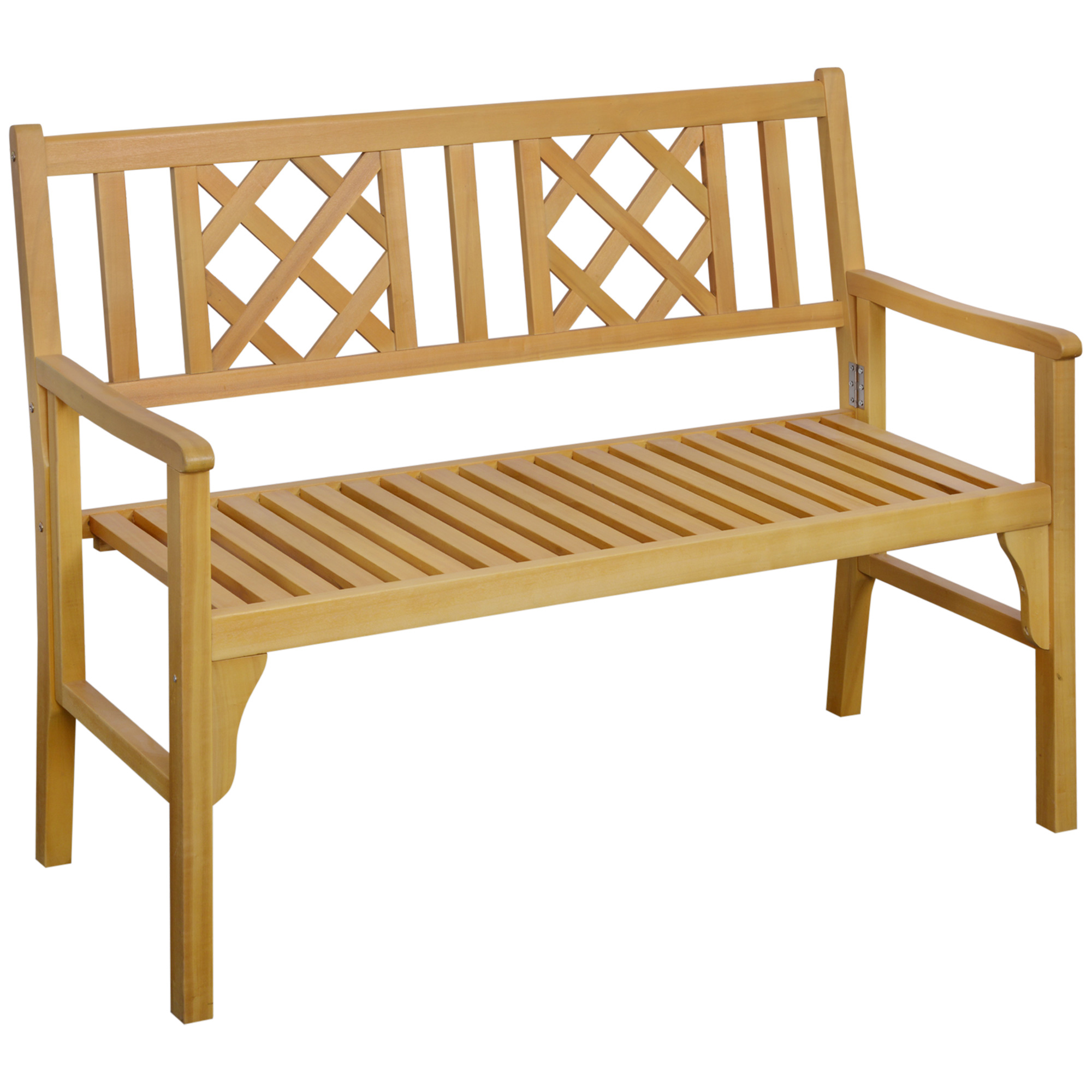 Outsunny 2 Seater Wooden Garden Bench 4FT Outdoor Patio Loveseat for
