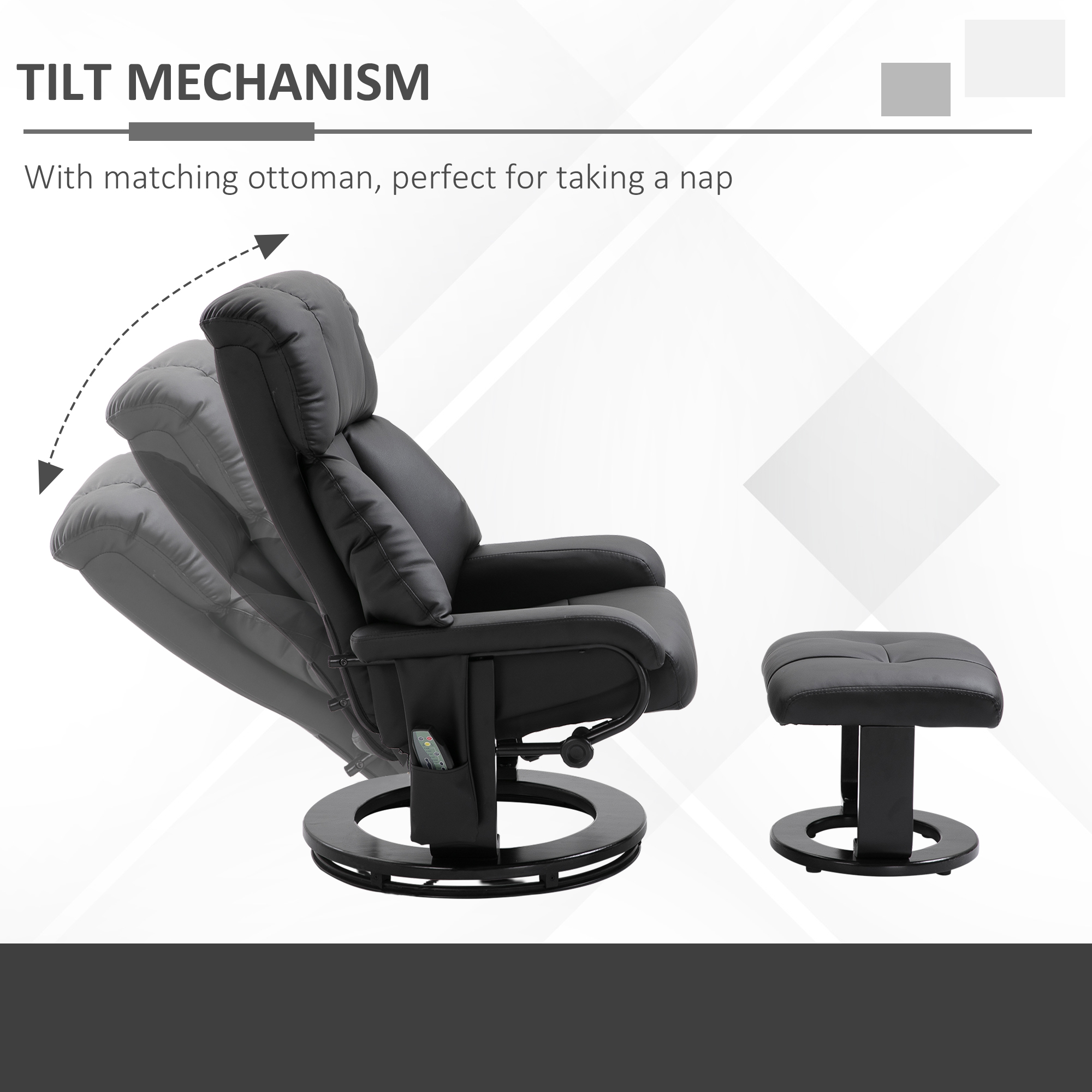 HOMCOM Recliner with Ottoman Footrest, Recliner Chair with 