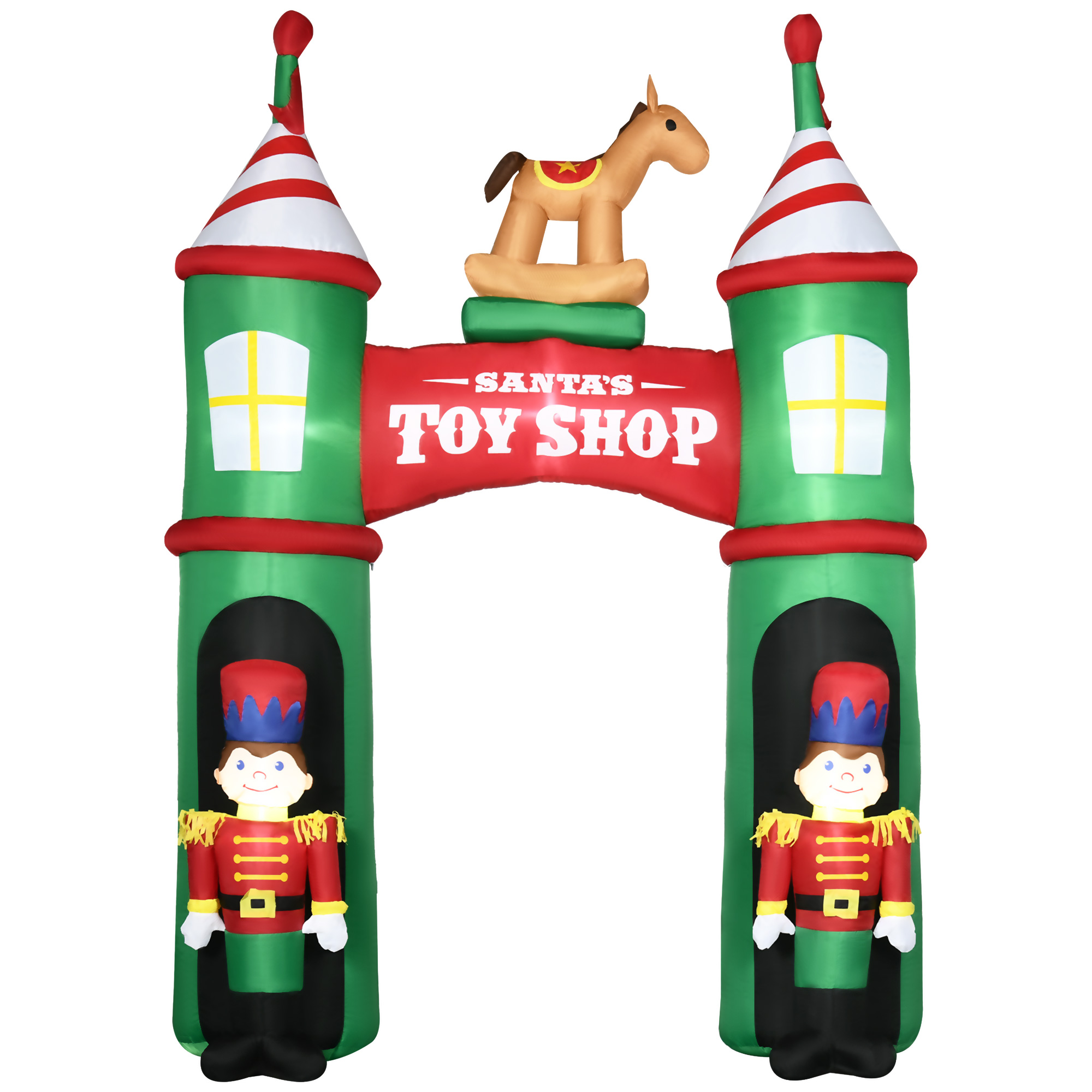 Outsunny 11.5ft Christmas Inflatable Archway with 2 Nutcracker Soldiers