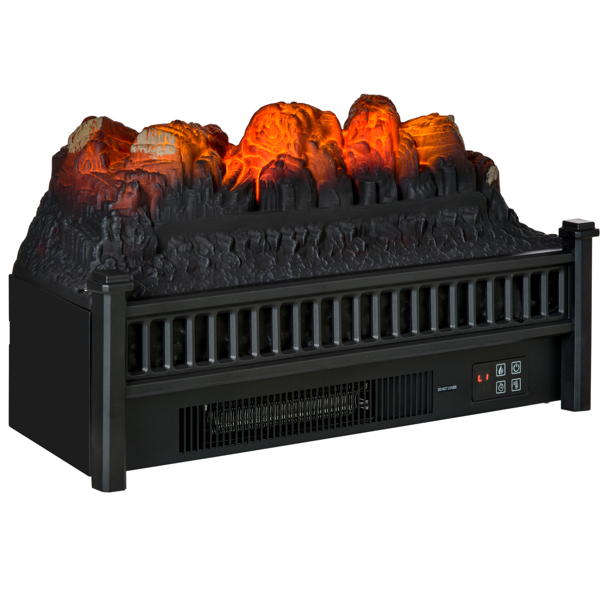 HOMCOM Electric Fireplace Logs with Realistic Ember Bed, Freestanding or  Insert Fireplace Heater with Remote Control, Timer, 1400W, Black Flame,  1400W | Aosom Canada