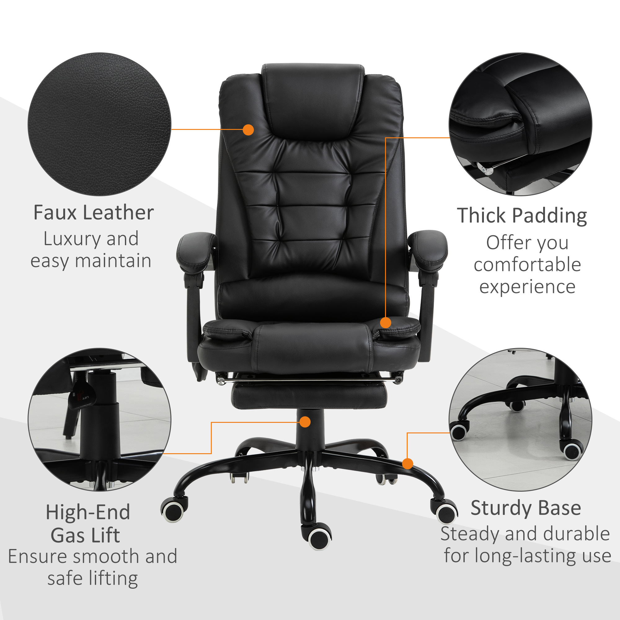 Vinsetto 7-Point Vibrating Massage Office Chair High Back