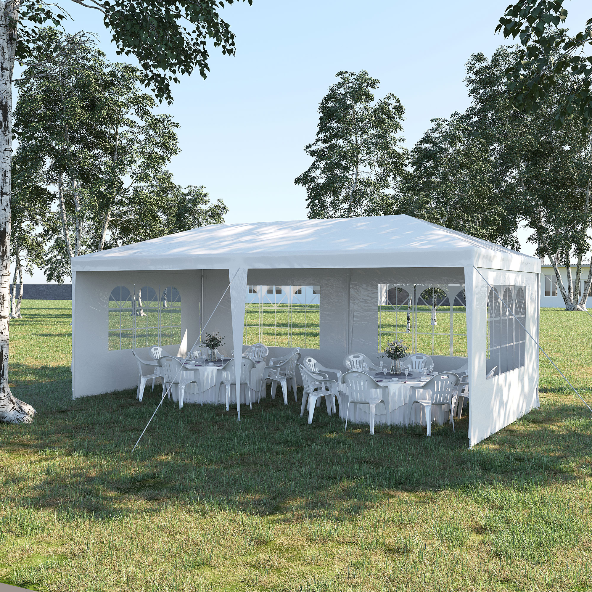 新品 WHAT WE WANT TENt o TEN OTSUMAMIZARA Outsunny White 10' x 20' Gazebo Canopy Tent Party Tent with