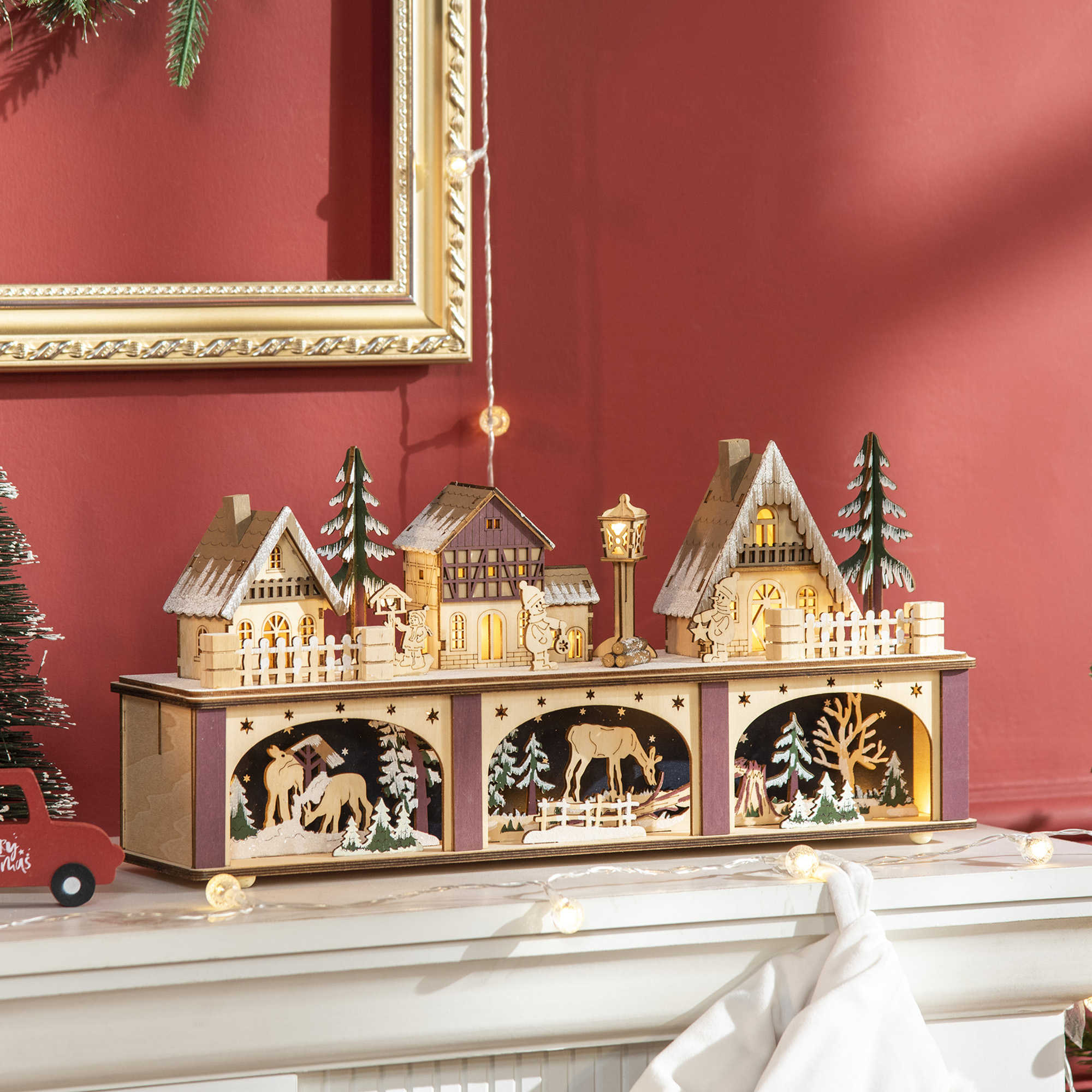 Christmas Village House Decoration, Prelit Winter Wonderland