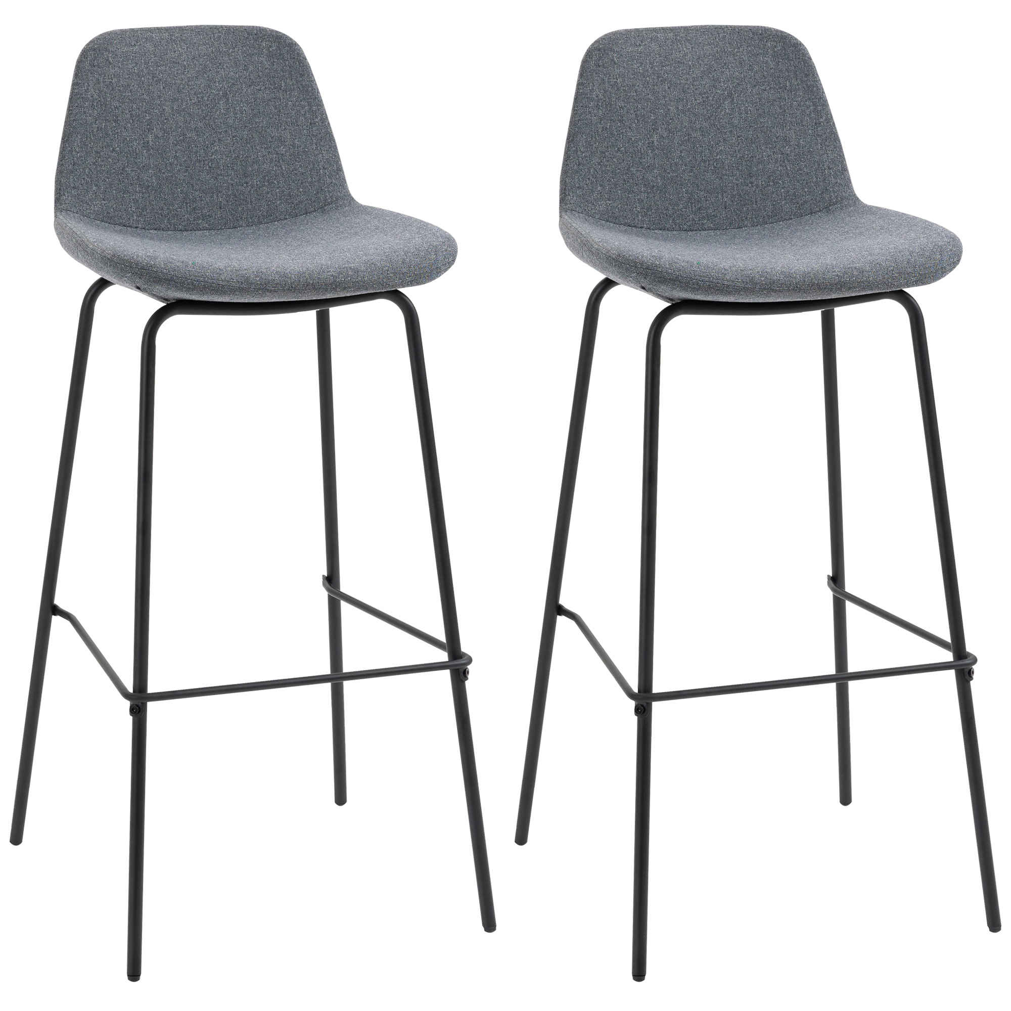 29.5" Seat Height Bar Stools Set of 2, Upholstered Bar Chairs