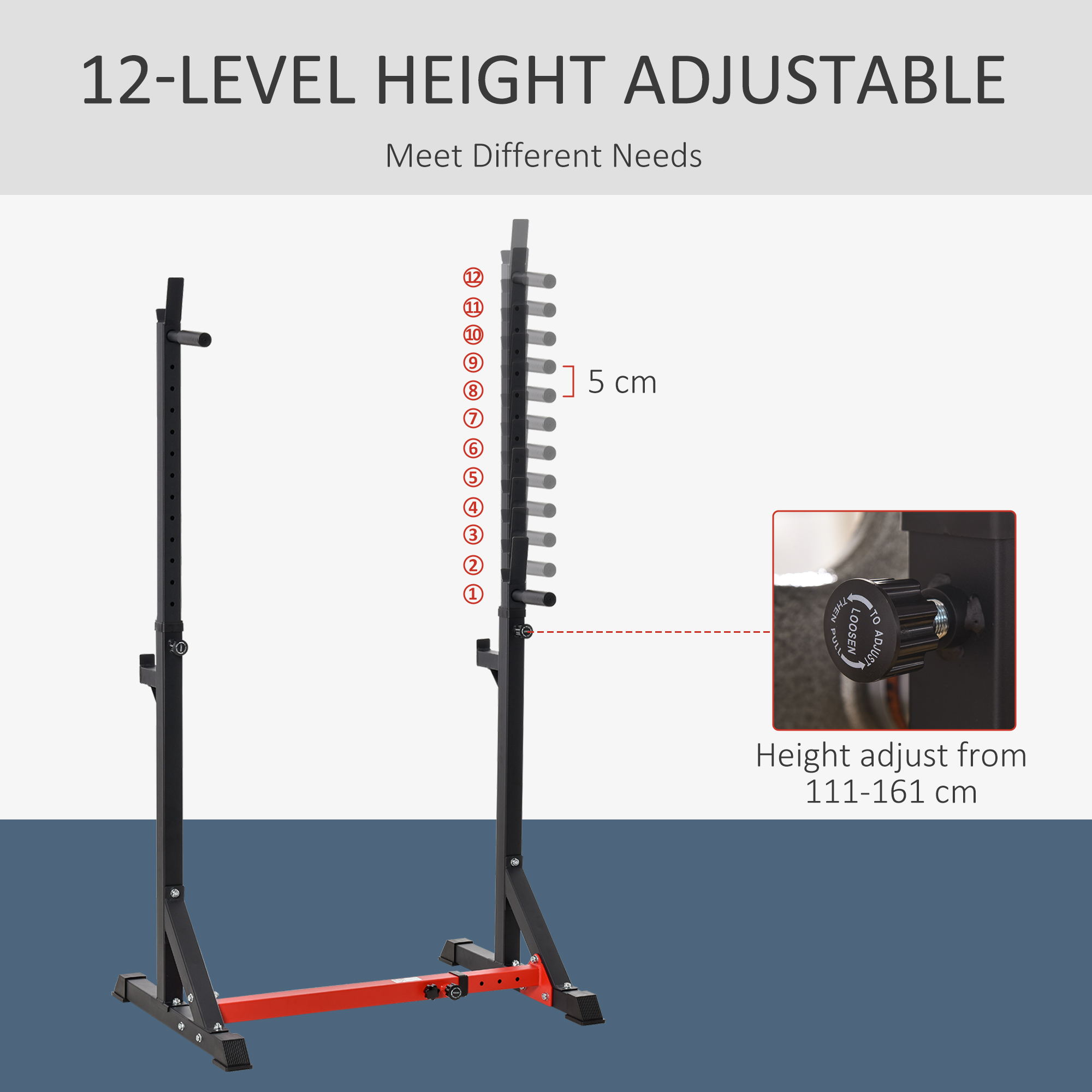 Soozier Steel Height And Base Adjustable Barbell Squat Rack And Bench Press , Aosom Canada