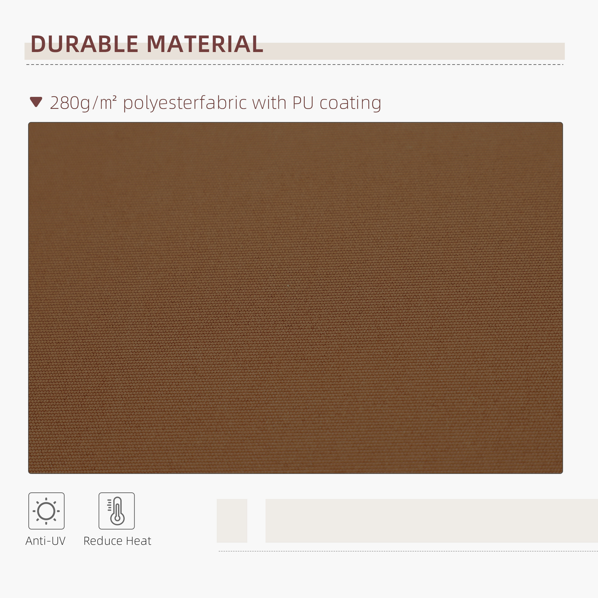 Outsunny 10' x 8' Manual Retractable Awning Sun Shade Shelter for Patio Deck Yard with UV Protection and Easy Crank Opening, Coffee 2