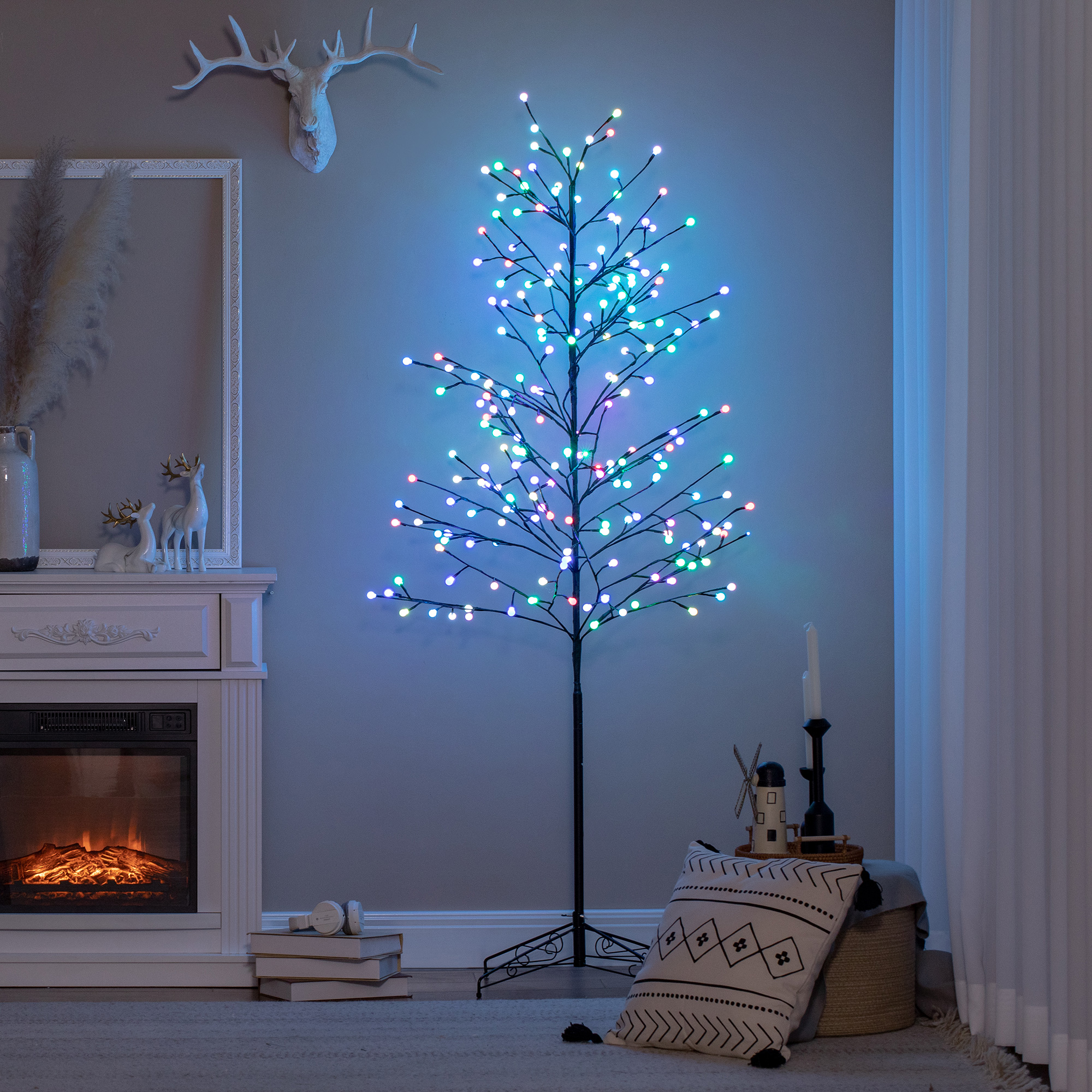 6ft Artificial Tree Light with 180 Color Changing LED Light for