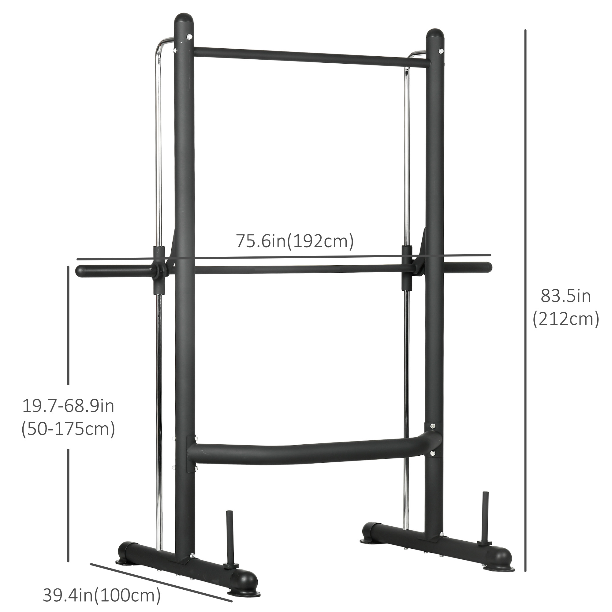 Soozier Adjustable Squat Rack With Pull Up Bar And Barbell Bar, Bench Press Rack, Multi-Function Weight Lifting Half Rack , Aosom Canada