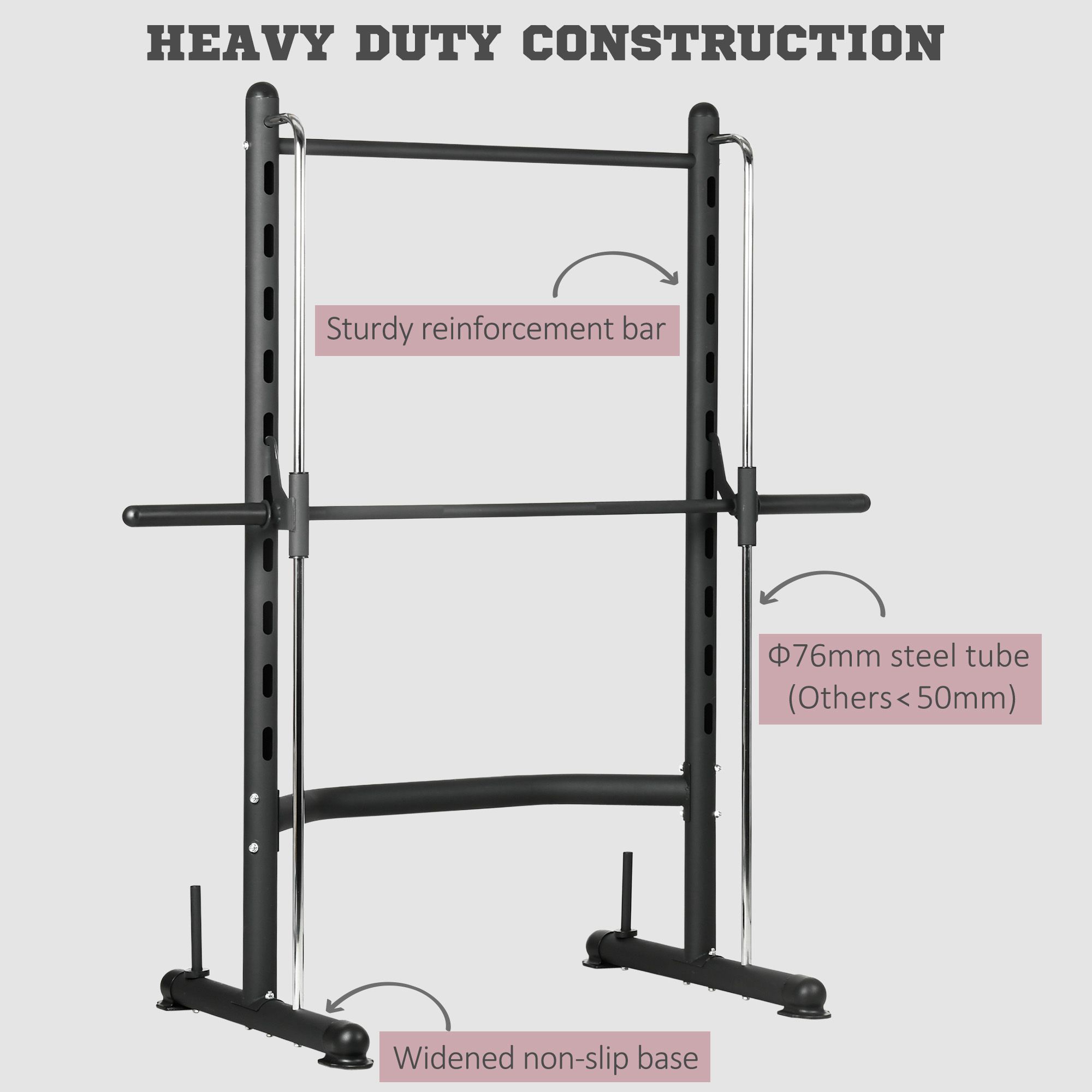 Soozier Adjustable Squat Rack With Pull Up Bar And Barbell Bar, Bench Press Rack, Multi-Function Weight Lifting Half Rack , Aosom Canada