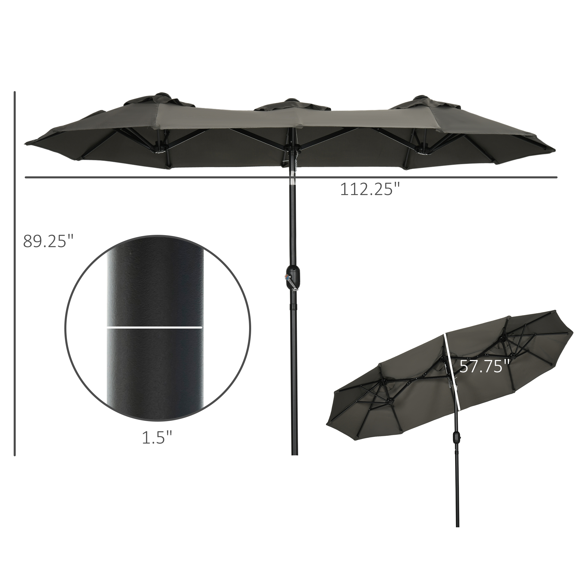 double size patio umbrella Kingdom Double-sided Patio with Base Navy Blue One Structure The Power of Three Introducing the Three 9.7' Double-sided Patio Umbrella with