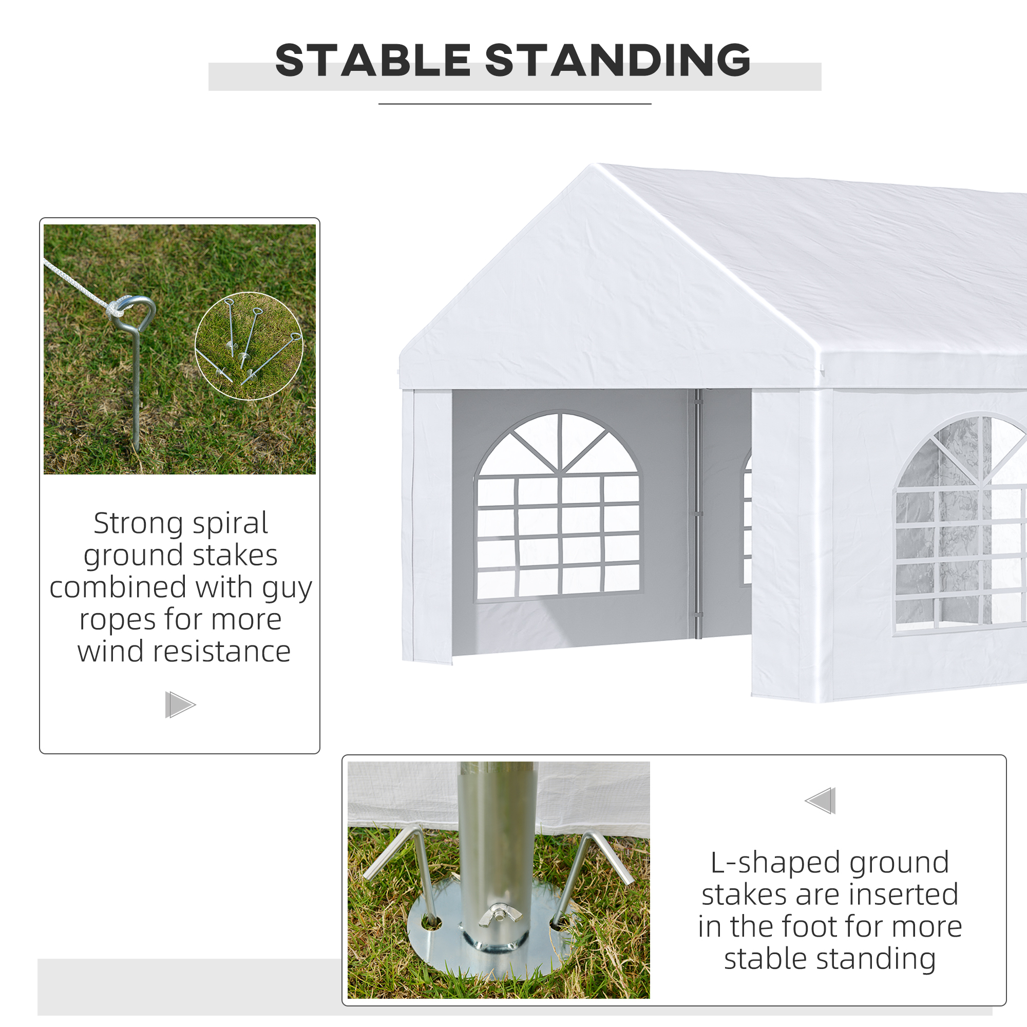 ◆むーたん◆ Outsunny 16' x 13' Party Tent Carport with Sidewalls, Four