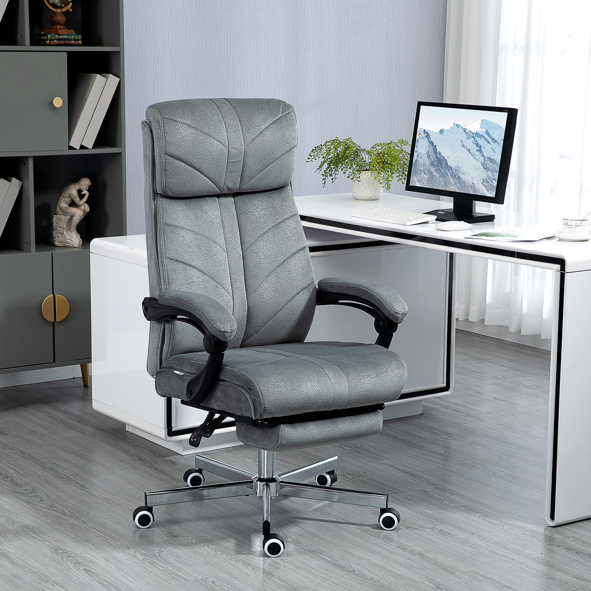 Vinsetto High-Back Office Chair Computer Desk Chair with Footrest ...