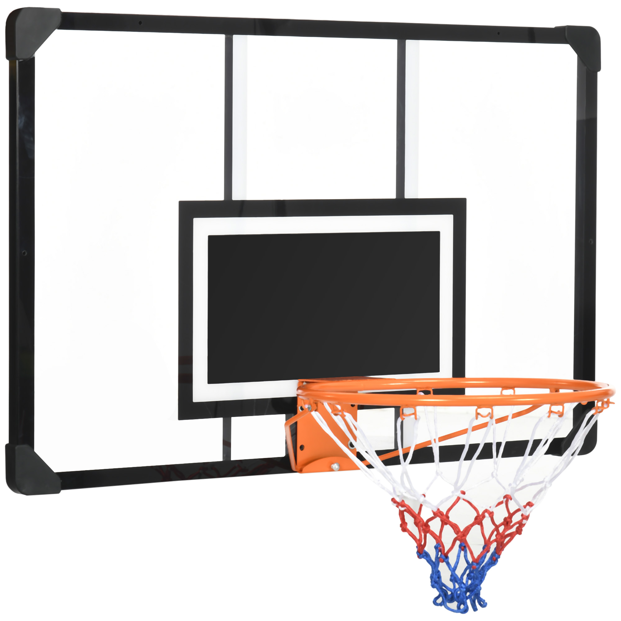 Soozier Wall Mounted Basketball Hoop, Mini Hoop with 45'' x 29'' Shatter Proof Backboard