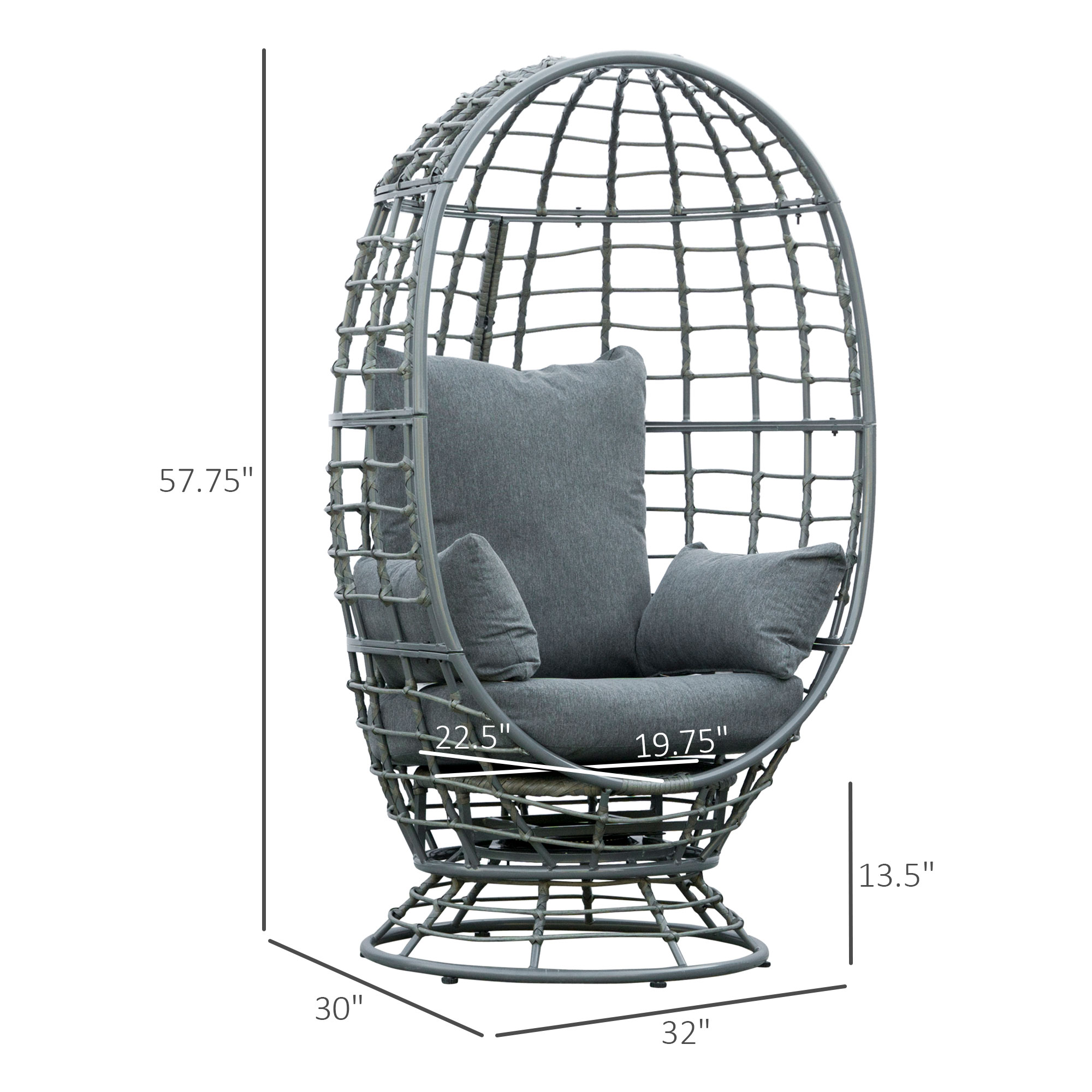 black swivel egg chair