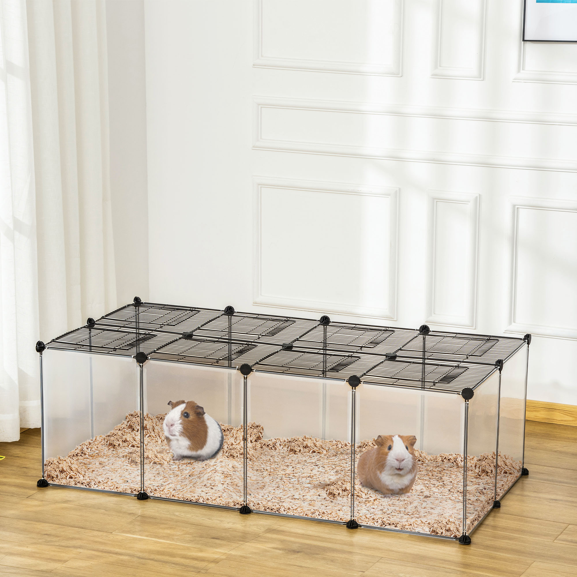 Pet Barrier 12 Panel Pet Playpen, Small Animal Cage, Pet Fence