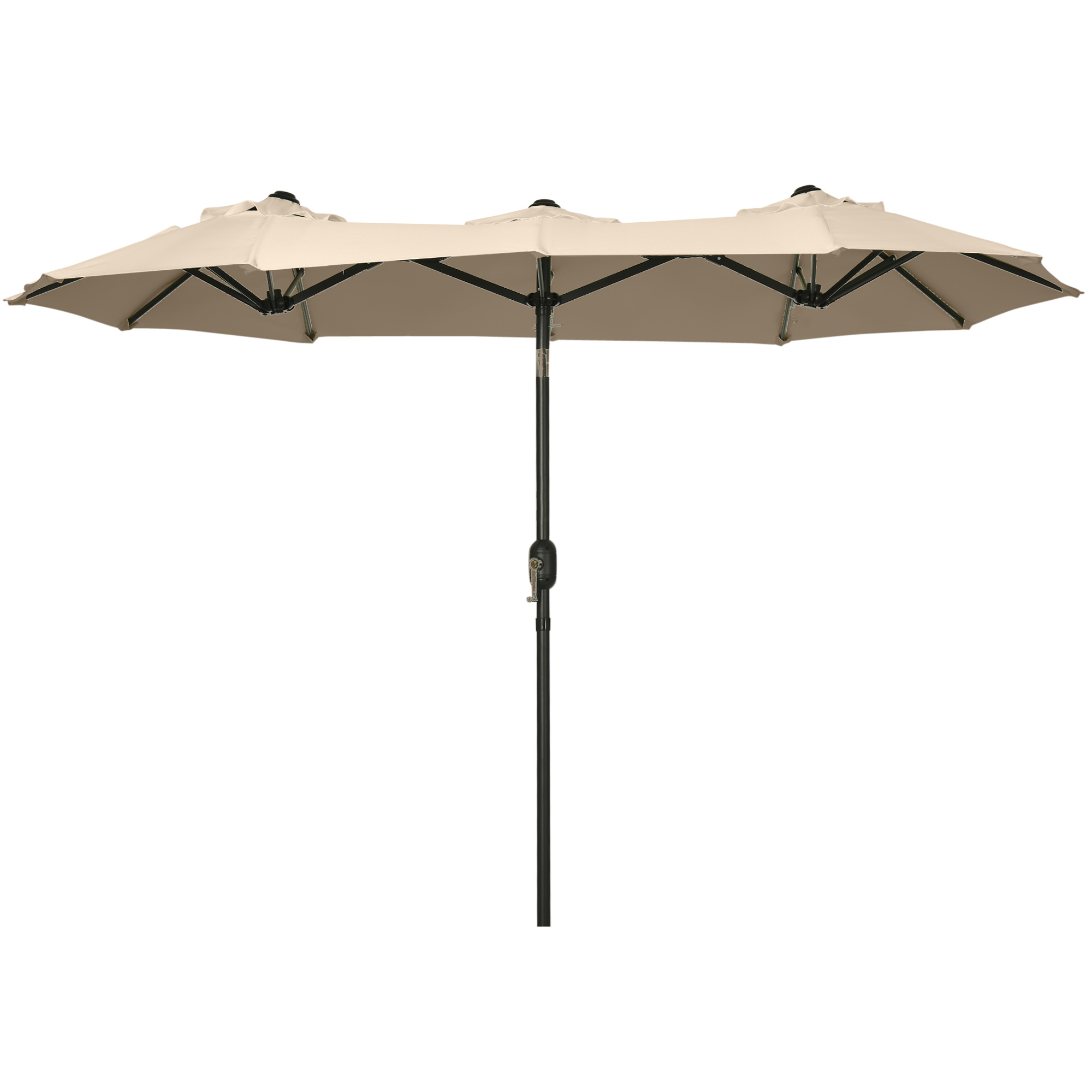 Outsunny Doublesided Patio Umbrella 9.5' Large Outdoor Market Umbrella