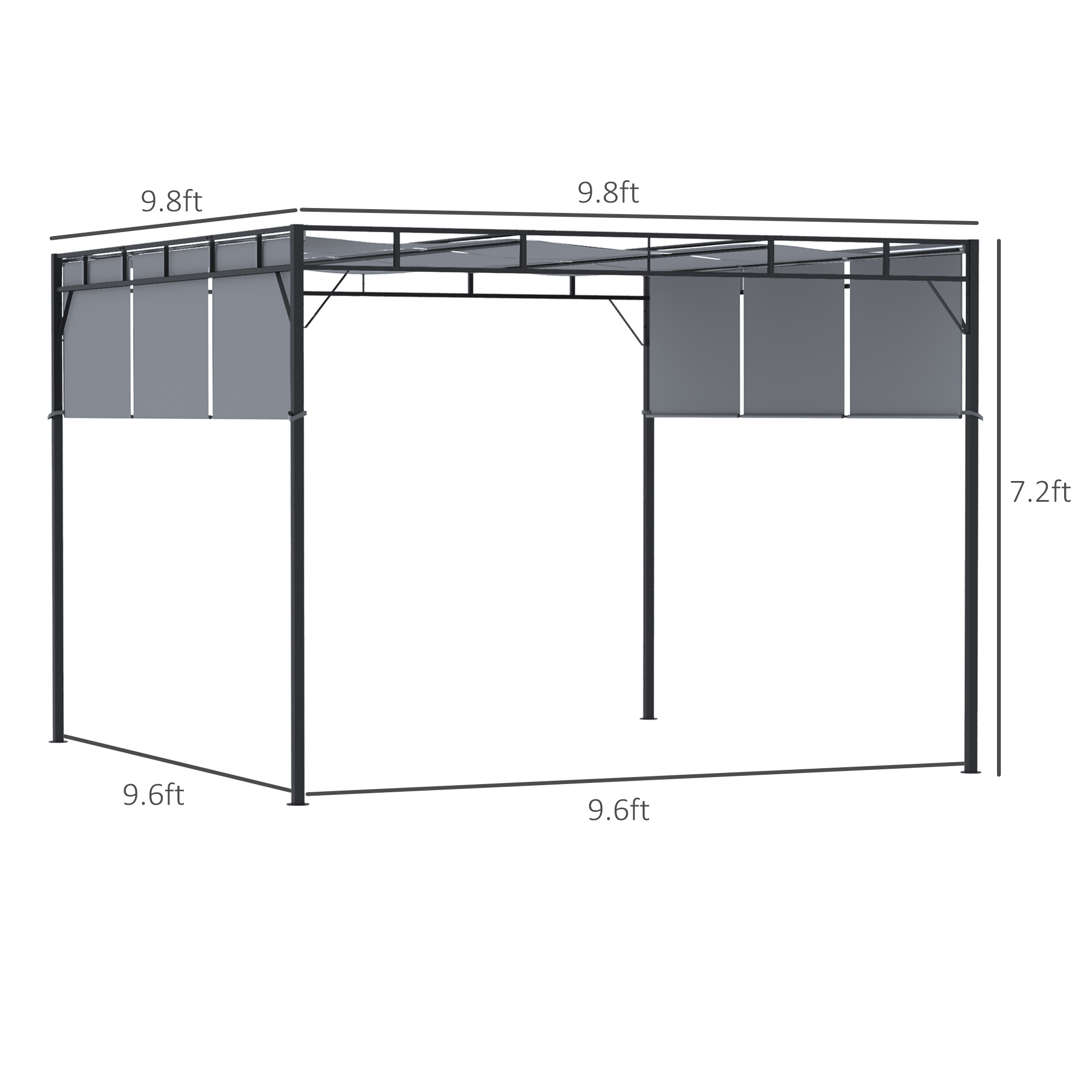 sunnyページ Outsunny 10' x 10' Retractable Pergola Canopy Patio Gazebo