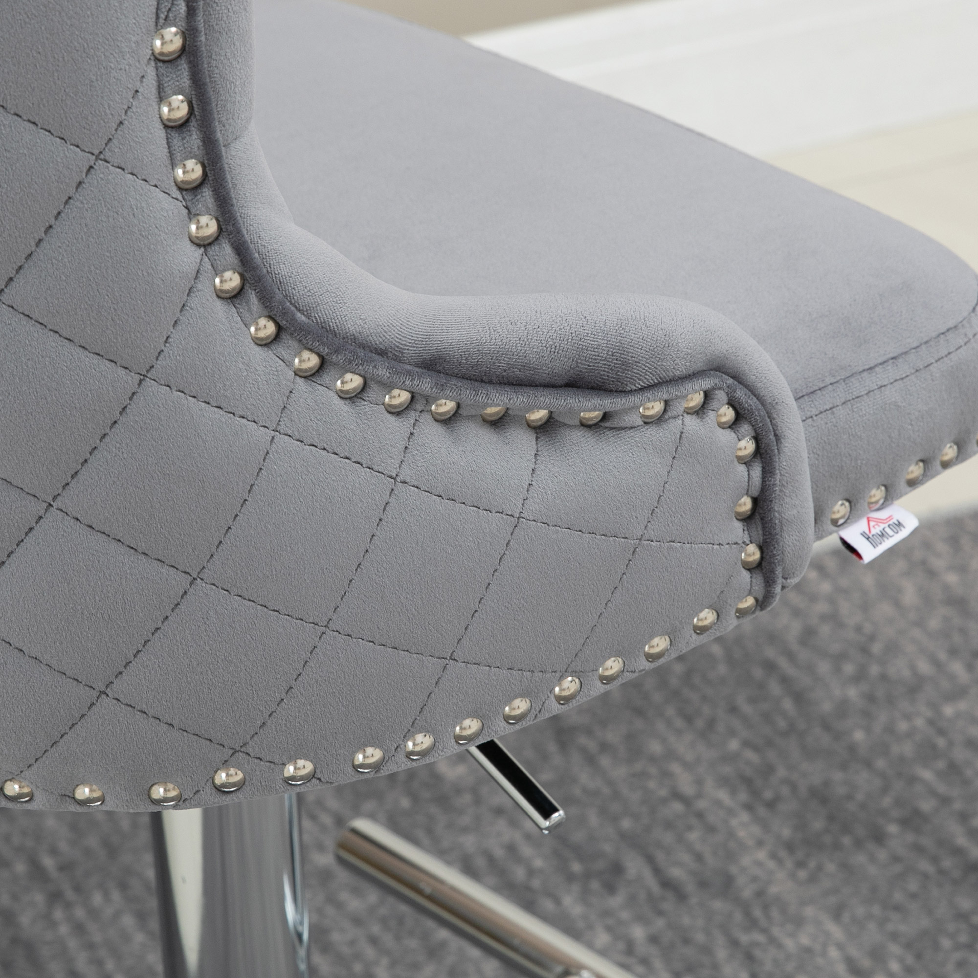 Modern Adjustable Bar Stools with Chrome Base - Set of 2 main image 1