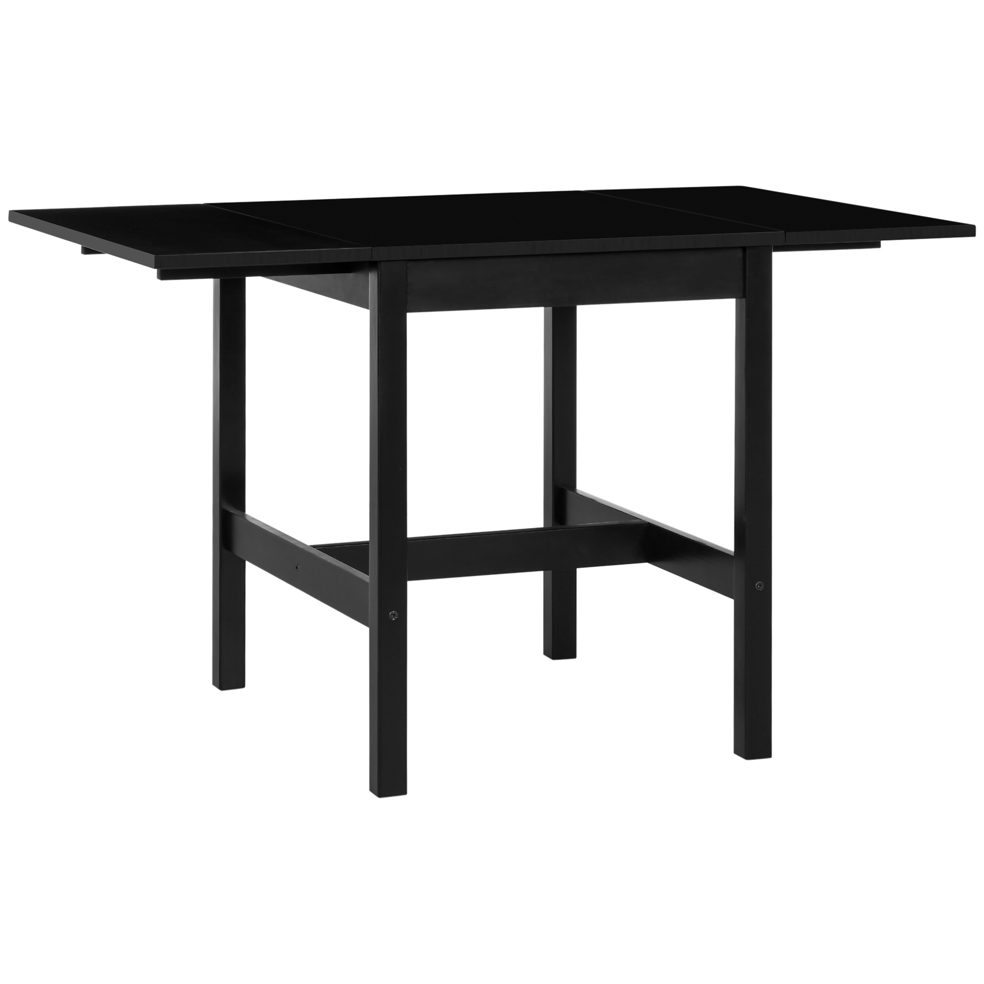 HOMCOM Foldable Solid Wood Dining Table, Drop Leaf Table for Small ...