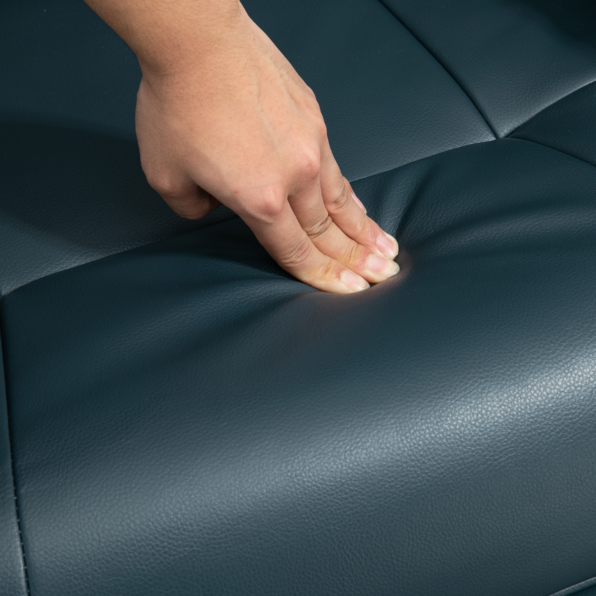 HOMCOM Lounging Luxury: Blue Faux Leather Swivel Recliner with Adjustable Footrest | Aosom.com 6