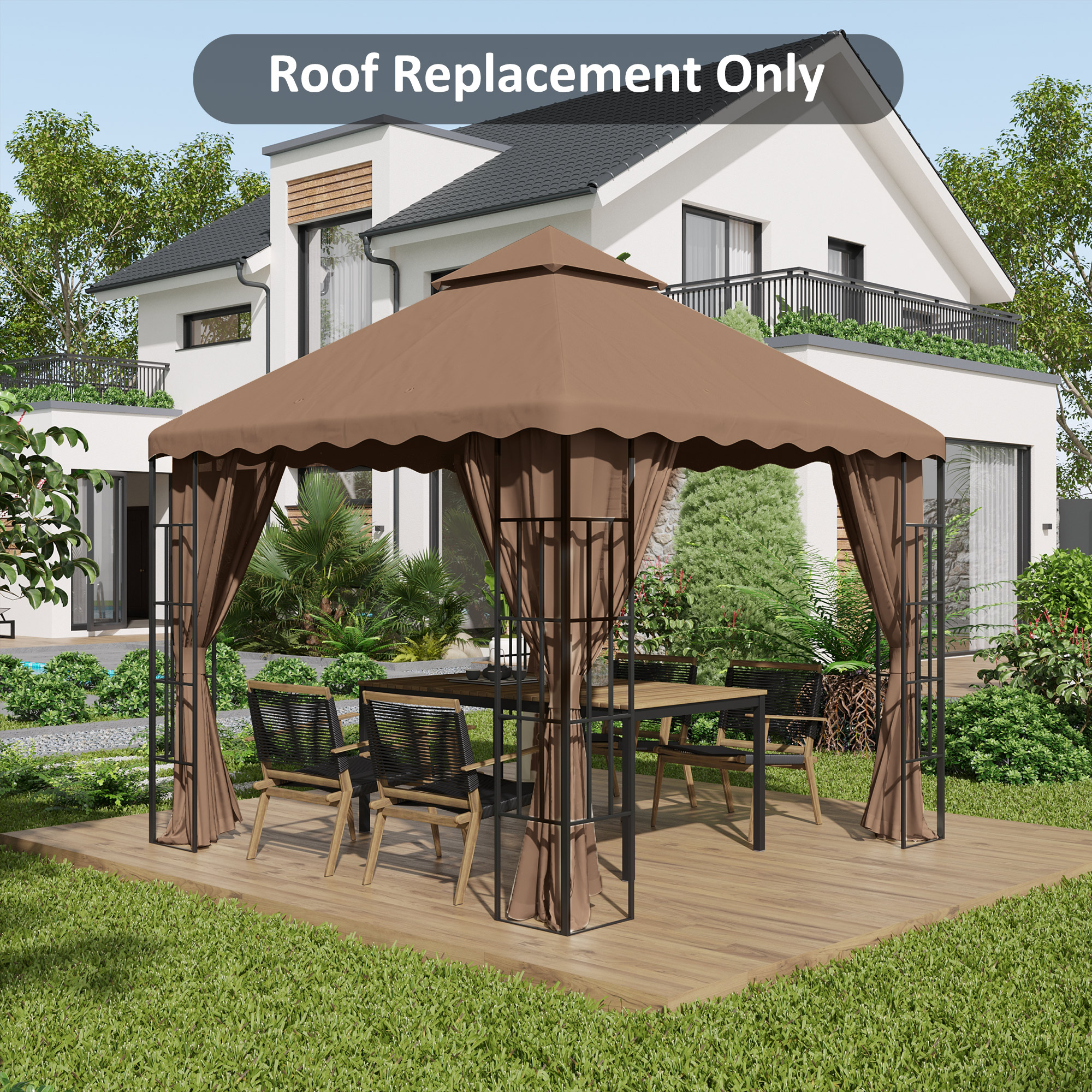 Outsunny 10 X 10 Gazebo Replacement Canopy Cover 2 Tier Gazebo Roof 5ur90f188c26eaeb5