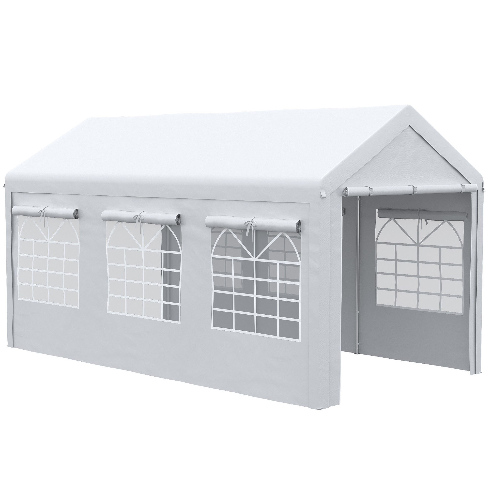 Outsunny Versatile Outdoor Shelter: 10x20 Portable Party Tent & Carport with Mesh Windows | Aosom.com