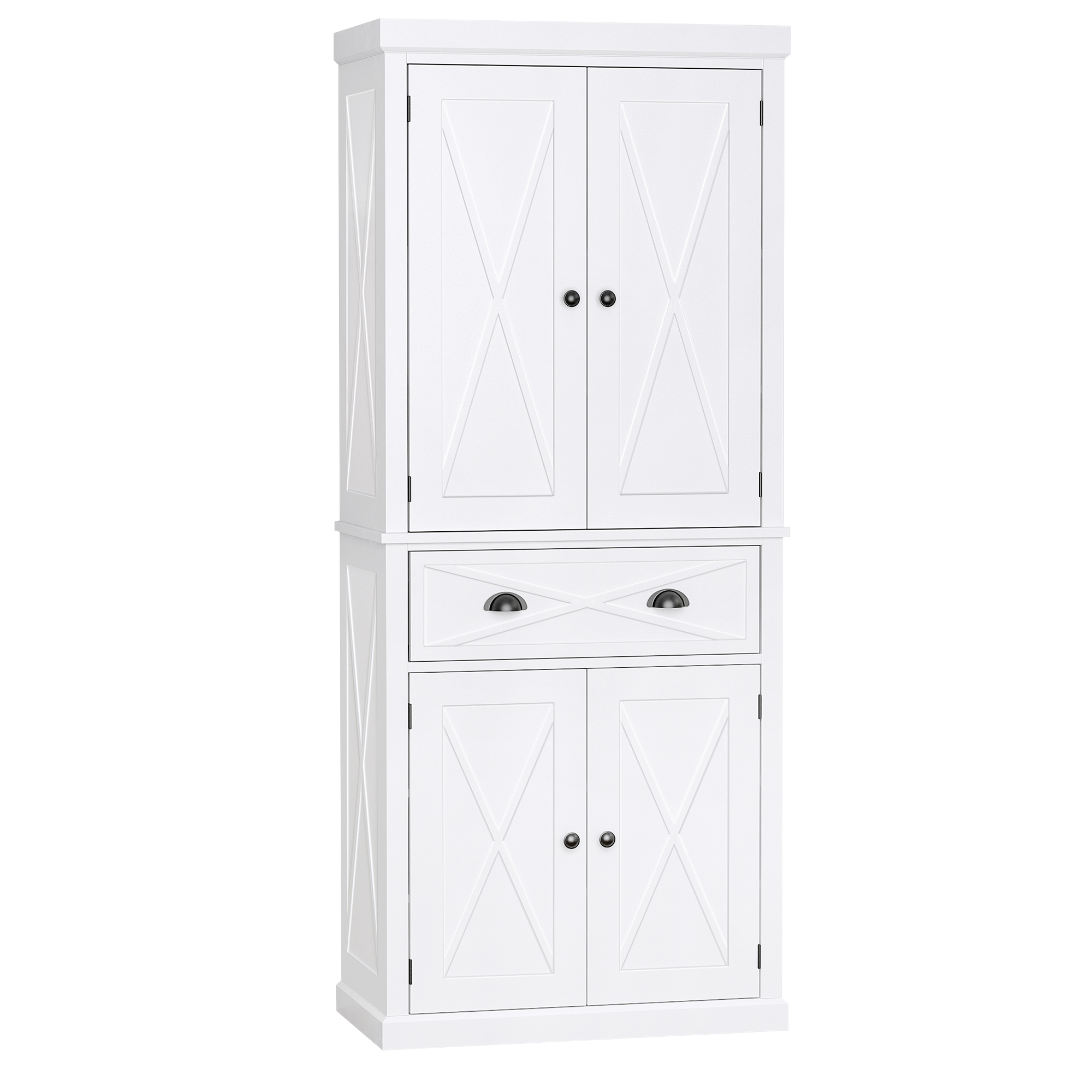 Free Standing Kitchen Pantry 6Ft Tall Wood Kitchen Storage