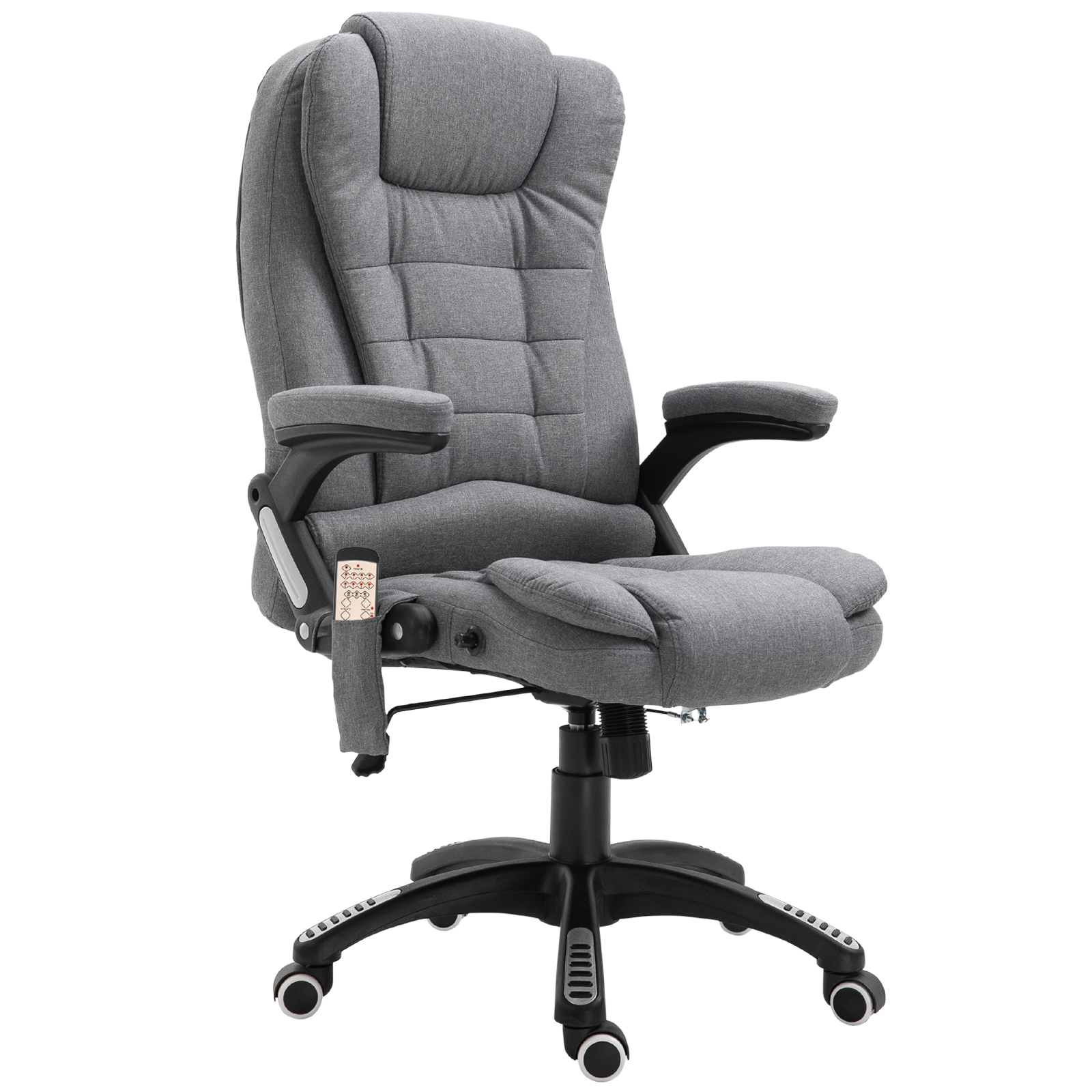 Vinsetto 6 Point Vibrating Massage Home Office Chair High Back Executive Chair With Reclining Back, Swivel Wheels, Grey , Aosom Canada