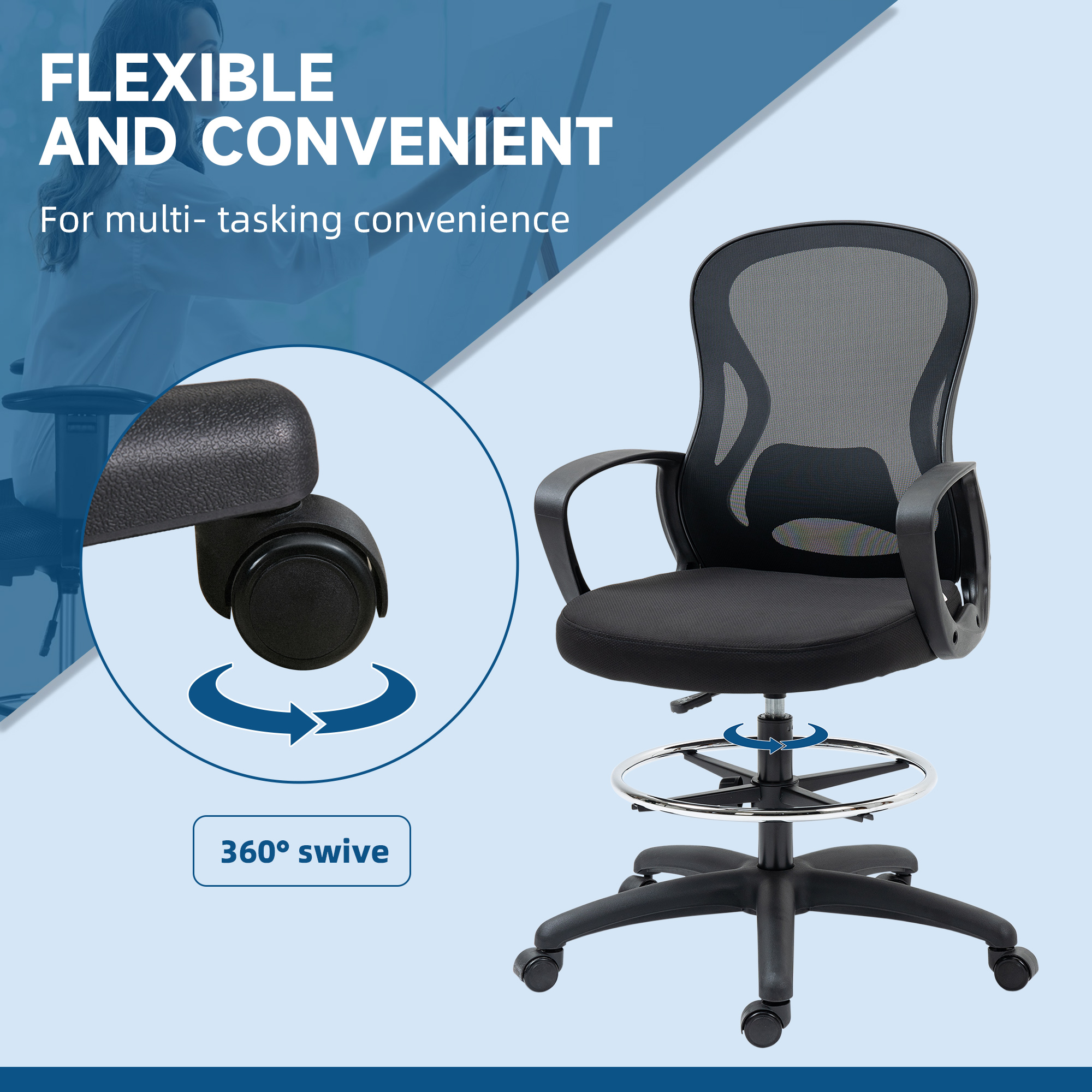 （1脚分）オーコンプロダクツ　MOUTON FOR CHAIR Vinsetto Tall Office Chair, Drafting Chair with Swivel