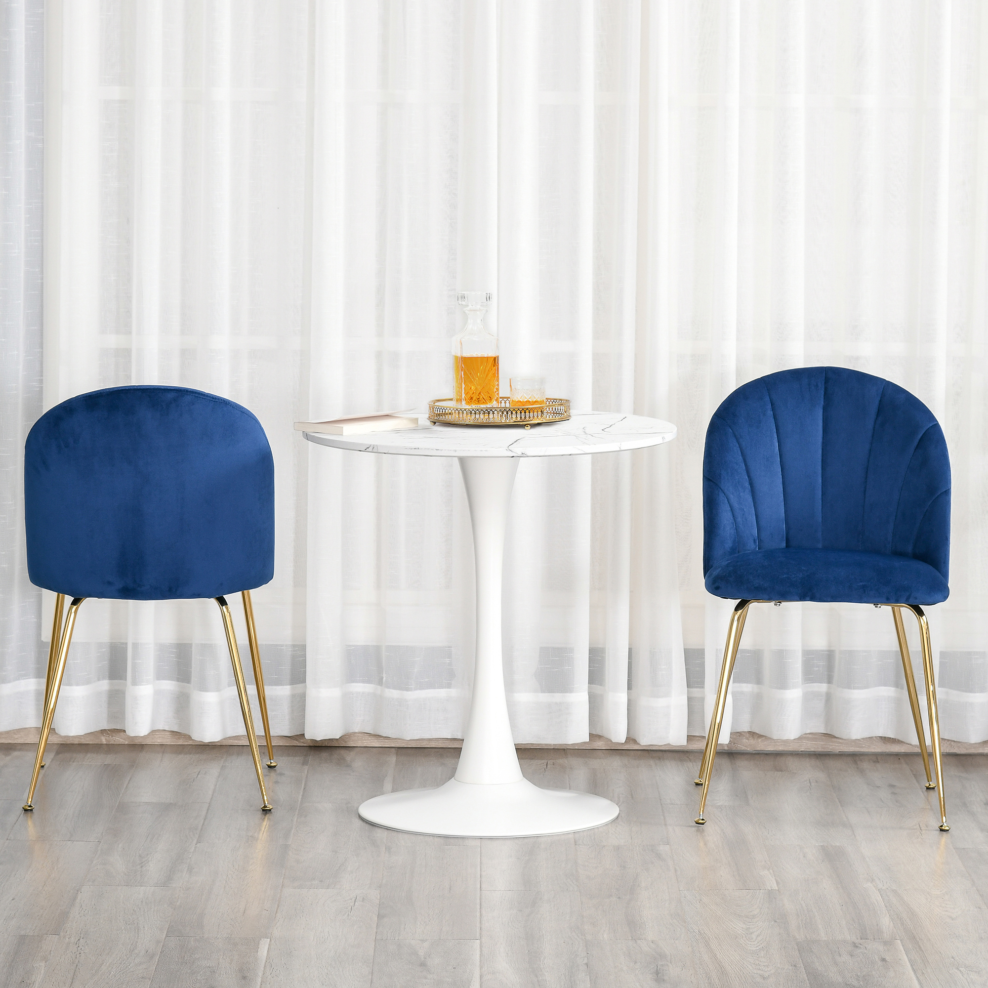 HOMCOM Modern Dining Chair Set of 2, Accent Chair Leisure Accent Chair ...