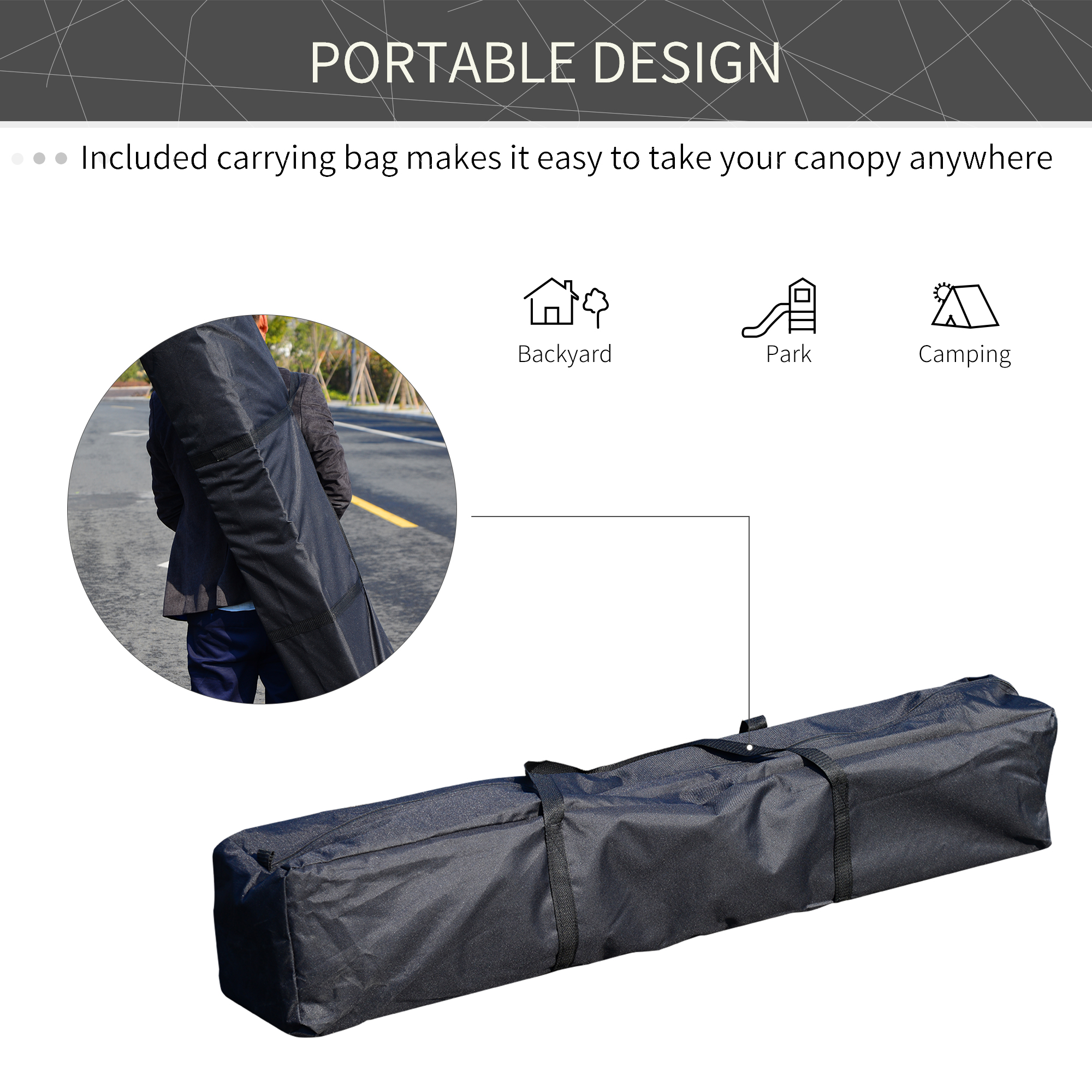 Outsunny 10'x 10' Outdoor Easy Pop Up Canopy Event Tent with