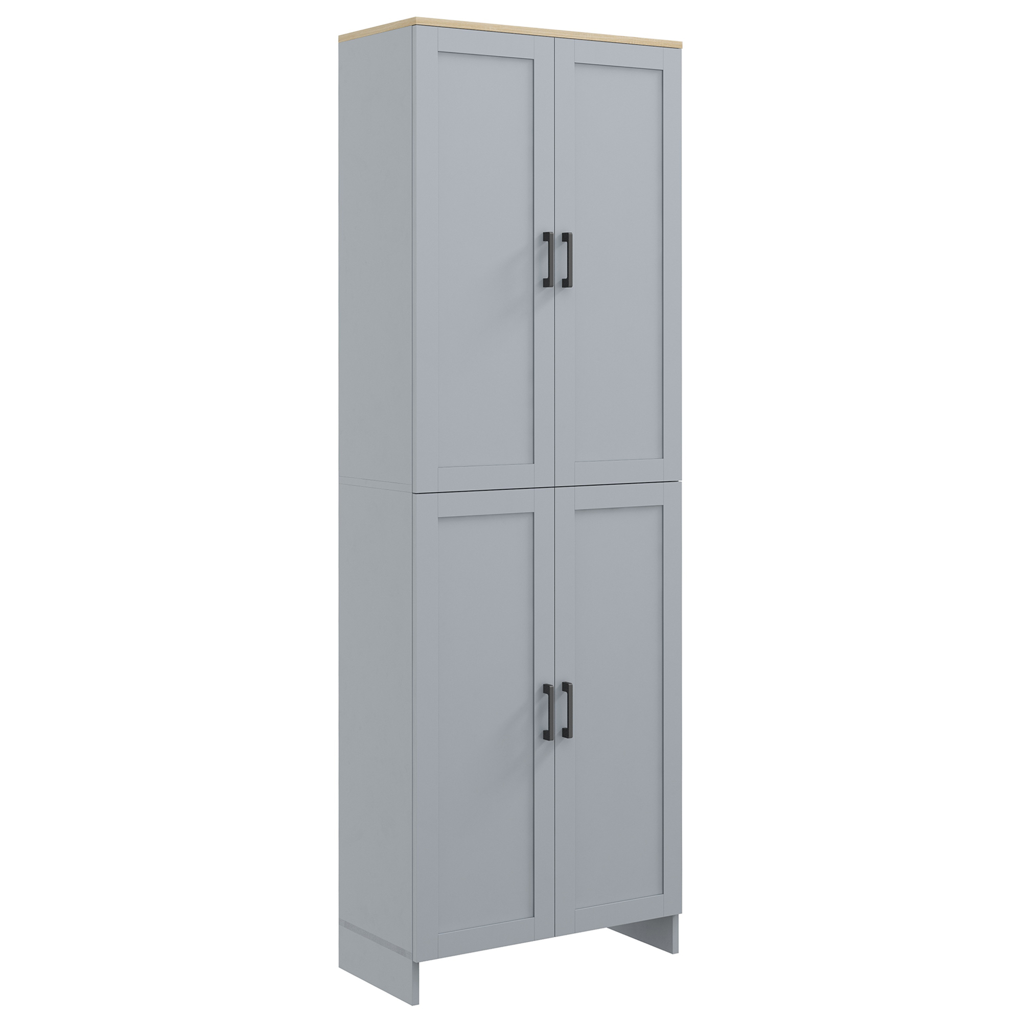 72" Freestanding Kitchen Pantry, 4Door Storage