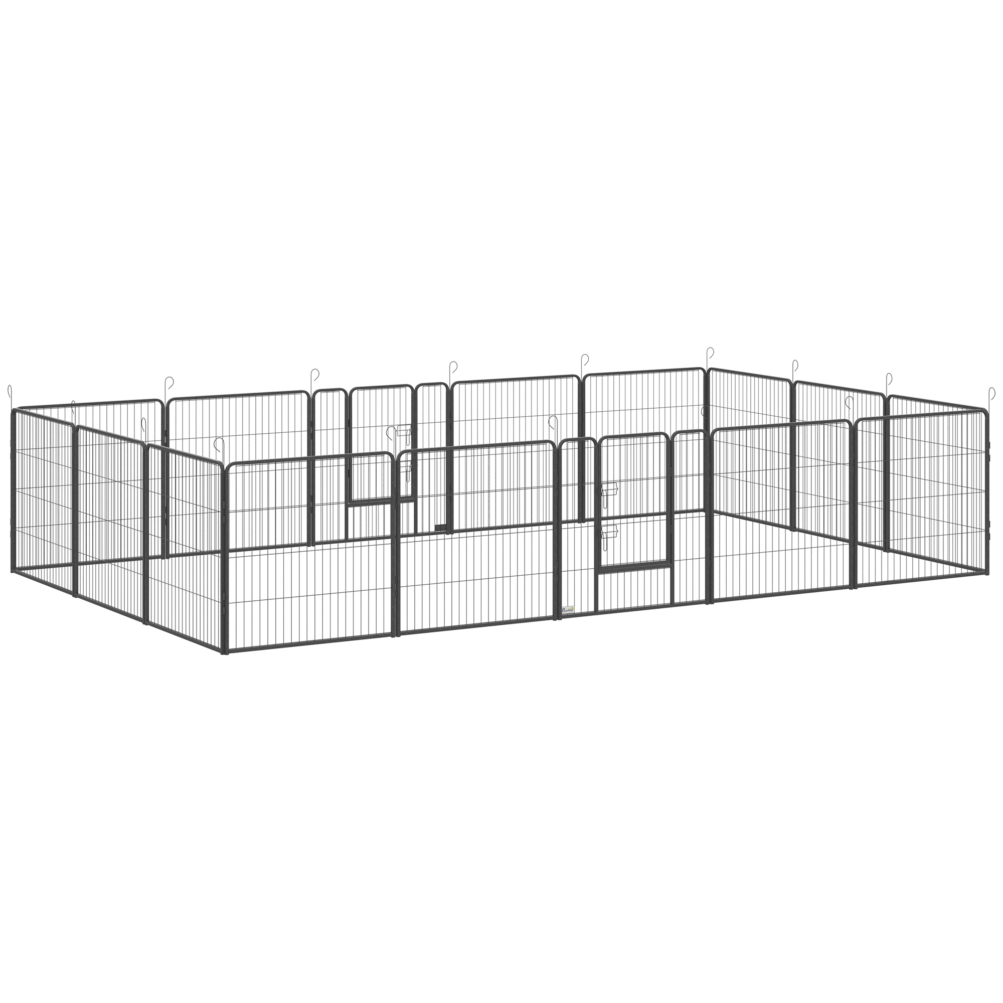 PawHut Dog Playpen 16 Panels for Medium Small Dogs 126x126x39 | Aosom.com
