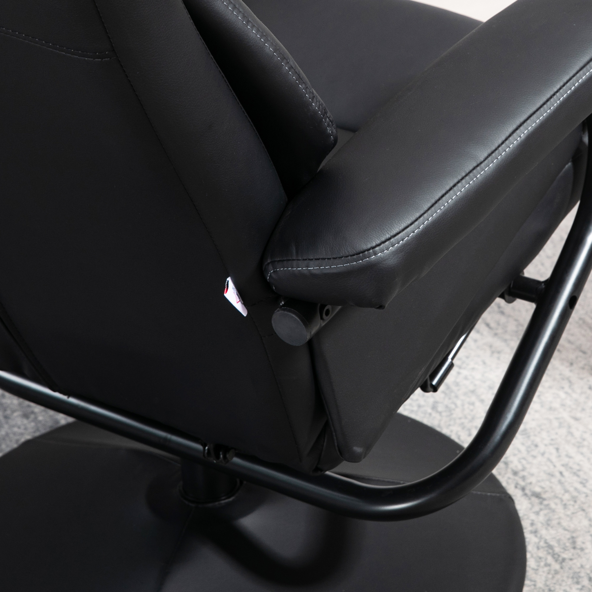 HOMCOM Recliner Chair with Ottoman 360 Swivel Adjustable Backrest Faux Leather Black | Aosom.com 7