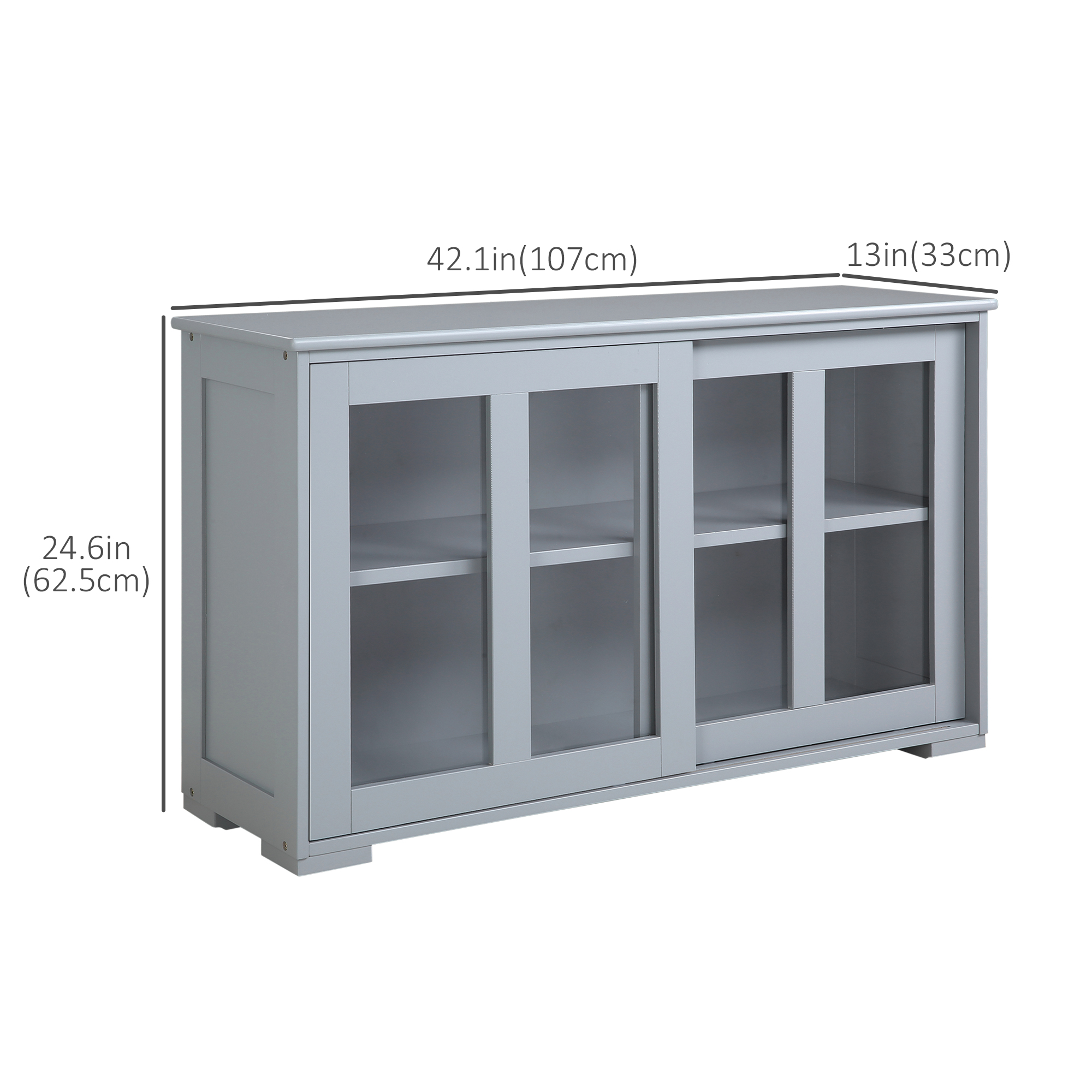 HOMCOM Kitchen Sideboard, Stackable Storage Cabinet, Sliding Glass Door Console, Serving Buffet For Kitchen & Dining Room , Aosom Canada