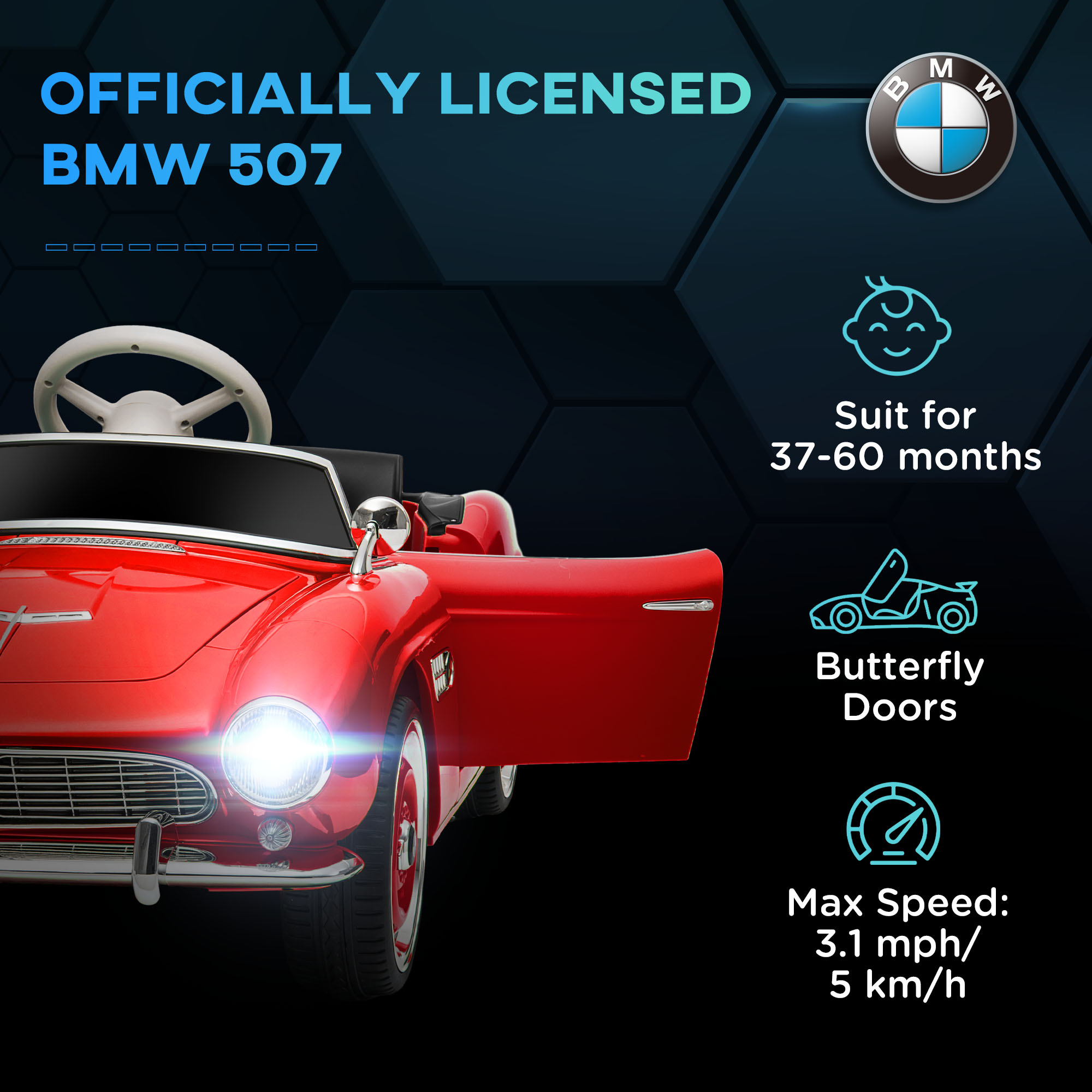 BMW キッズカー Aosom Licensed BMW 12V Kid Electric Ride On Car with Easy