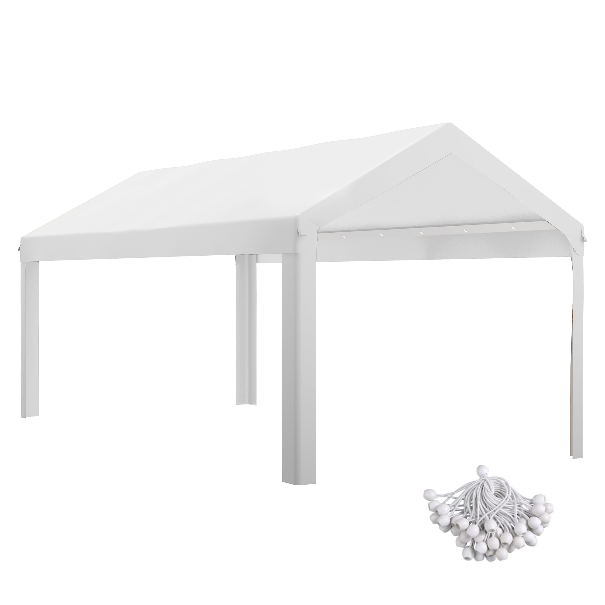 Outsunny 19.6&#039; x 9.7&#039; Carport Roof UV Resistant Canopy Replacement Fits 84C-378V00 and 84C-206 Series White| Aosom.com
