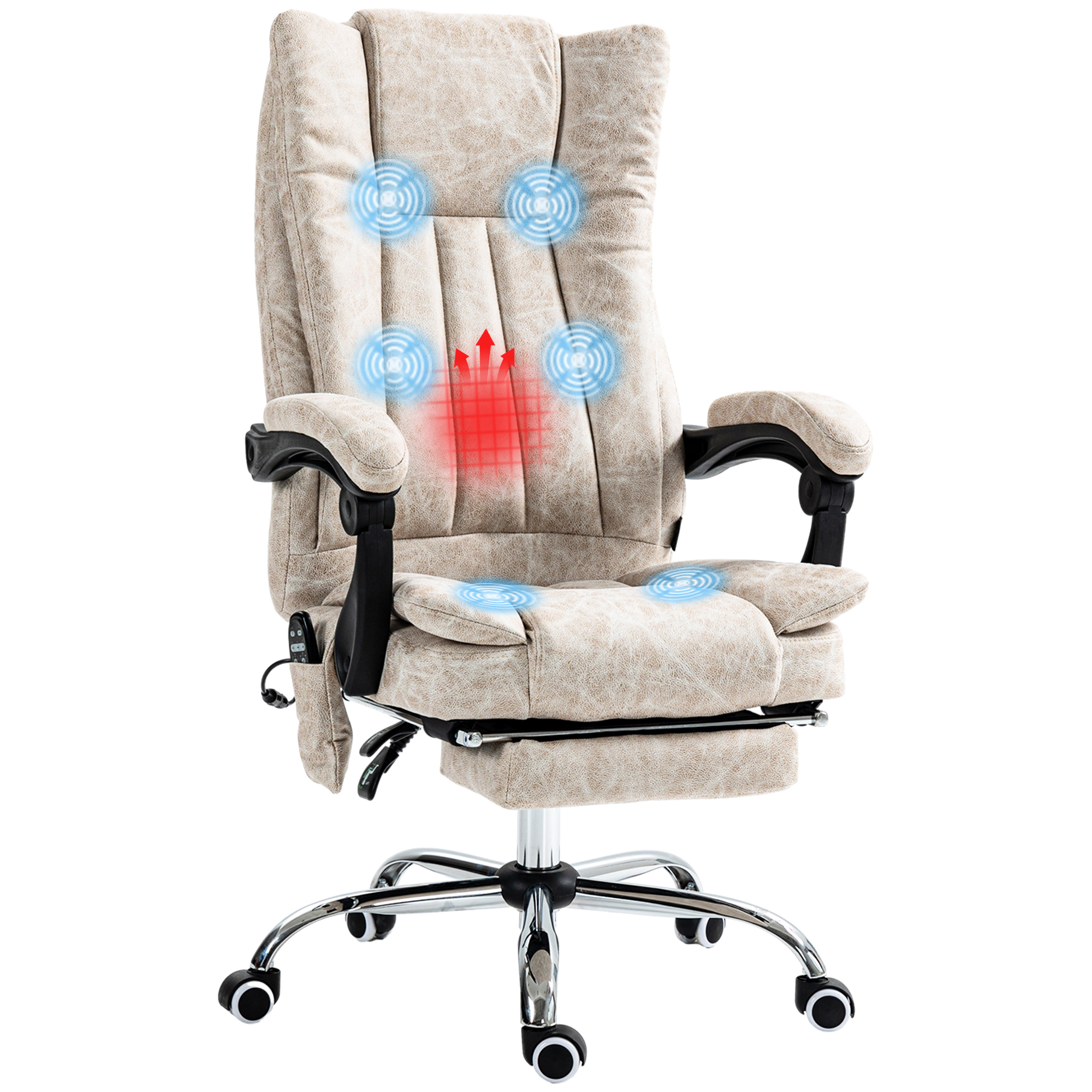 Vinsetto Massage Office Chair with 6 Points and Heat, Reclining