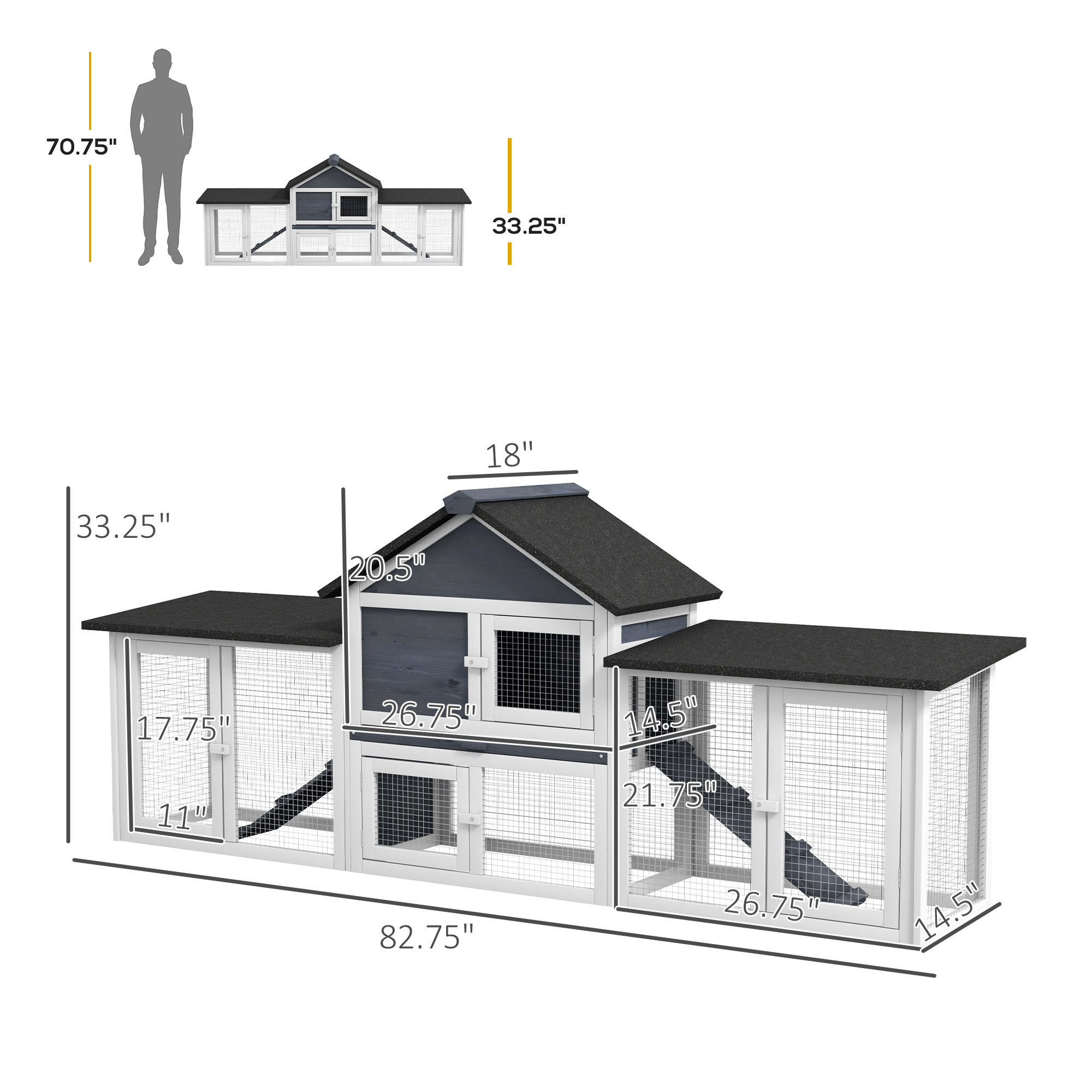 PawHut Outdoor Rabbit House 83