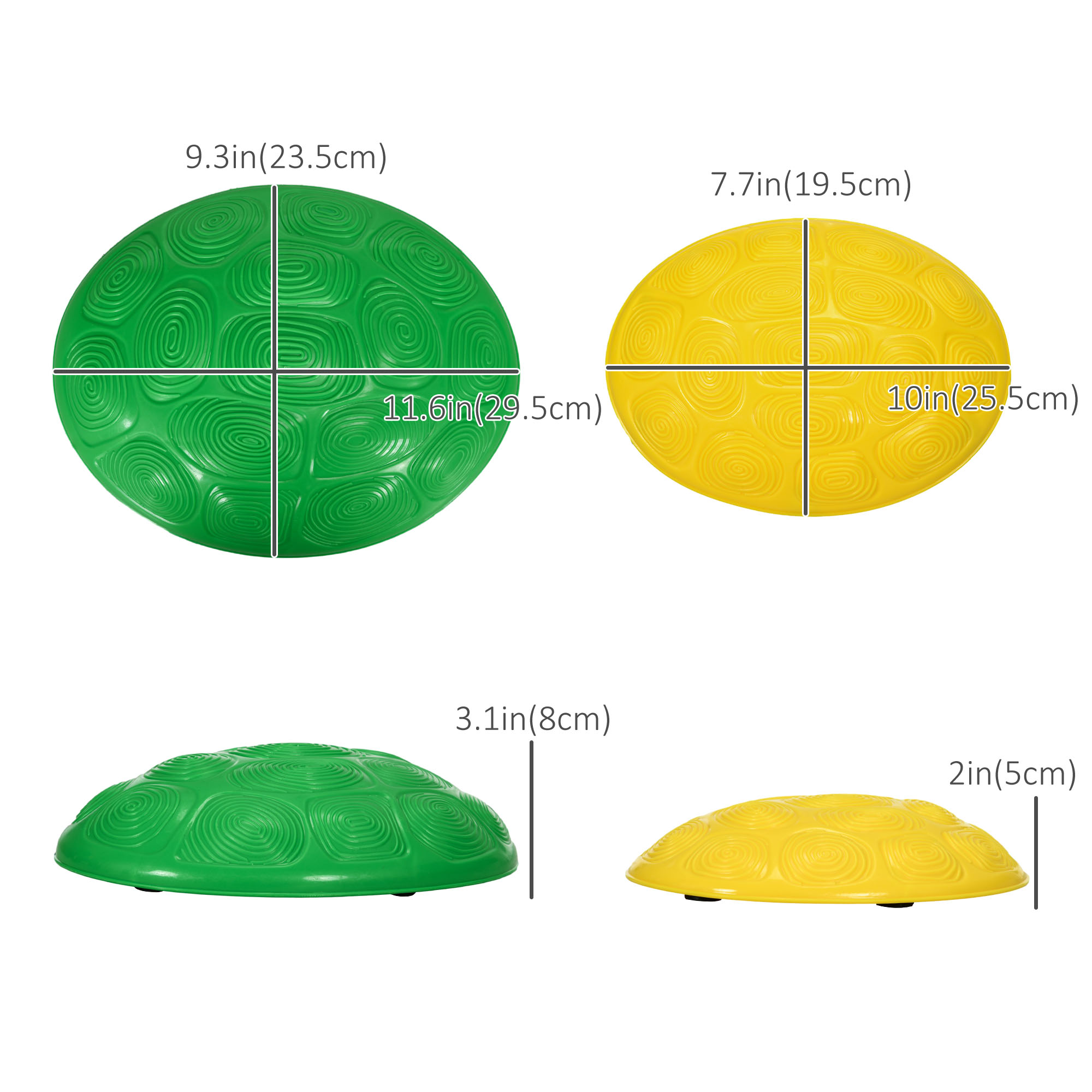 Outsunny 12 PCs Balance Stepping Stones For Kids With Anti-slip Mat, Turtle Shell Design, For Ages 3-8 Years, Stackable , Aosom Canada