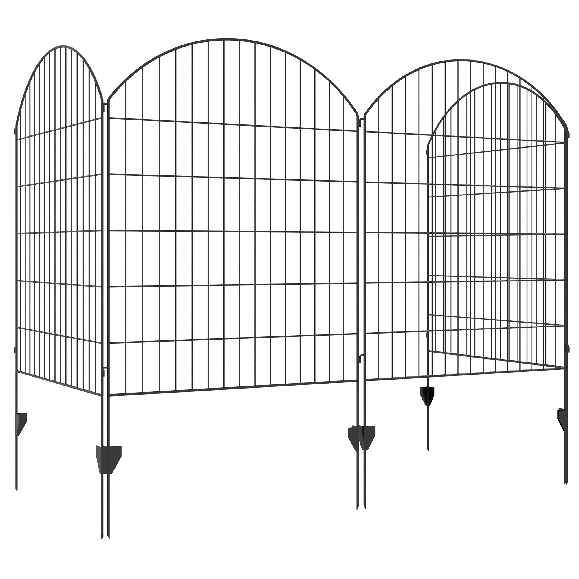 Outsunny 4-Pack Grid Design Metal Garden Fencing: Decorative Animal Barrier &amp; Plant Border|Aosom.com