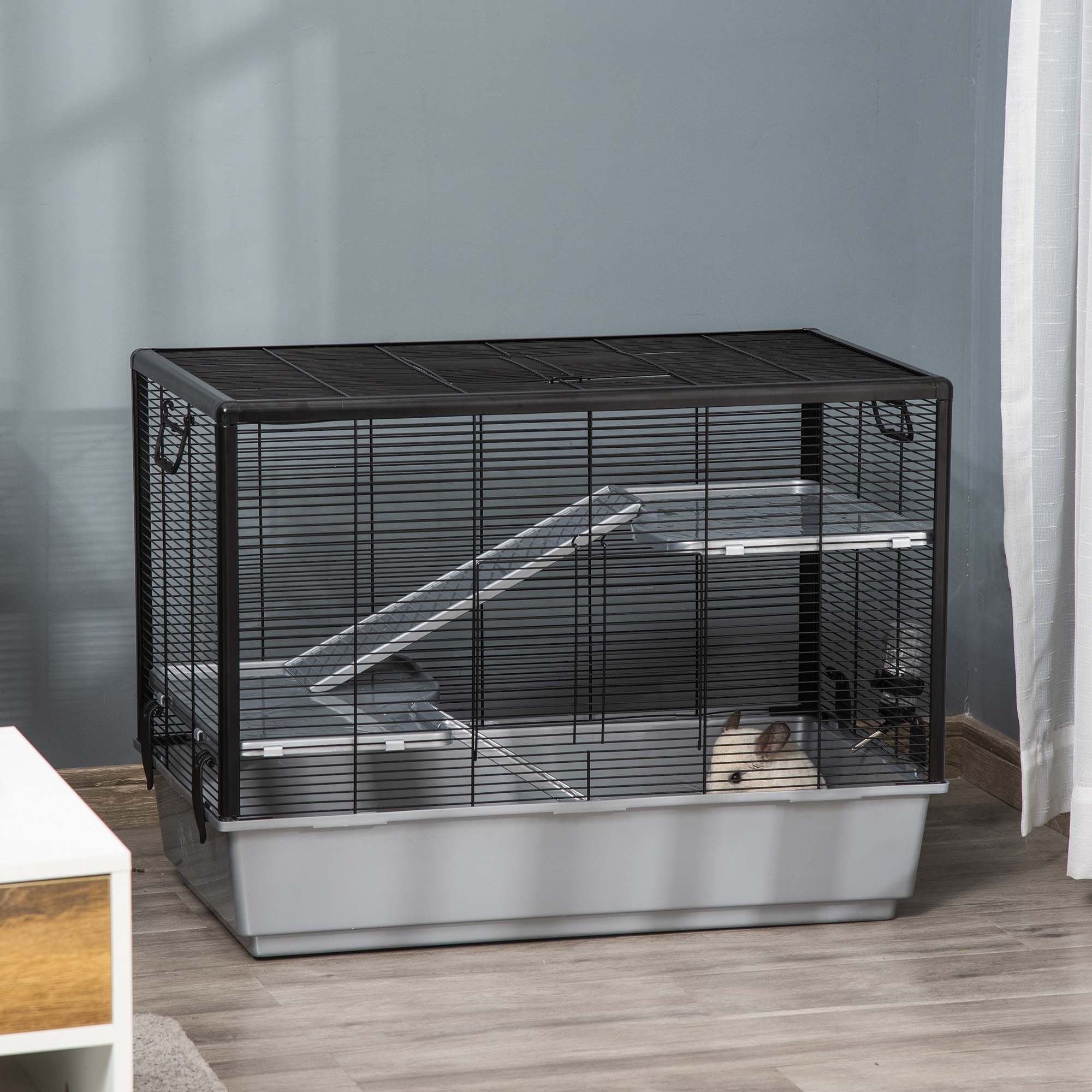 Multi Tier Hamster Cage Food And Water Feeder Systems With Reference: Pawhut 3 Tier Hamster Cage Guinea Pig Cage With Accessories