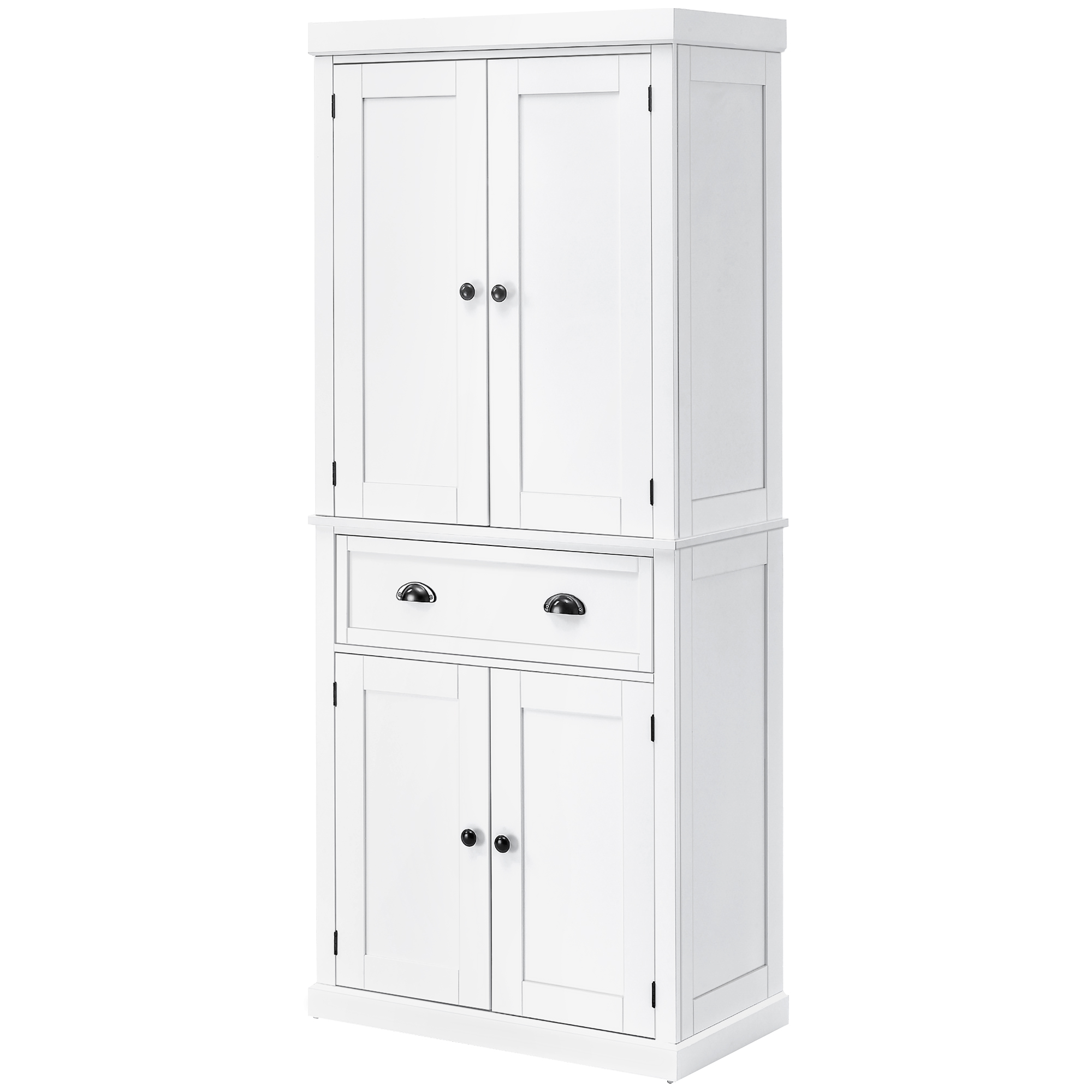 HOMCOM 72" White Kitchen Pantry Cabinet Freestanding Storage with Shelves | Aosom.com