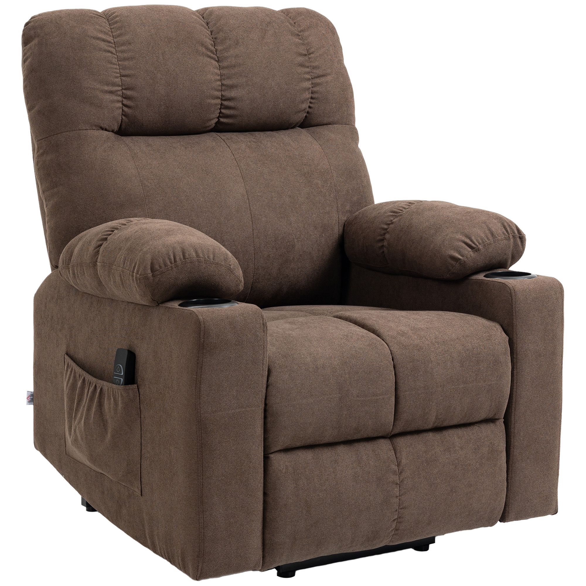 HOMCOM Recliner Lift Chair with Footrest, Luxurious Comfort, Elegant Coffee Color | Aosom.com