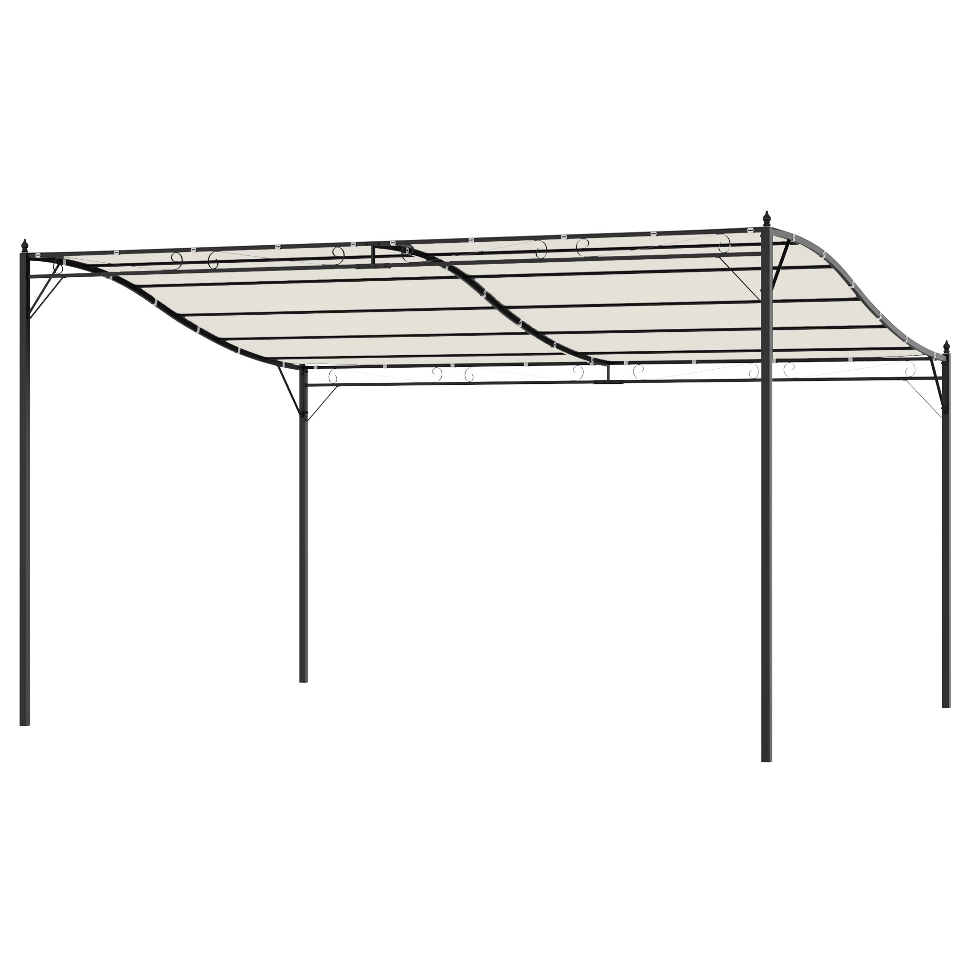 Outsunny 13&#039; x 10&#039; Outdoor Pergola Gazebo, Steel Patio Canopy with Weather-Resistant Fabric and Drainage Holes, Cream White