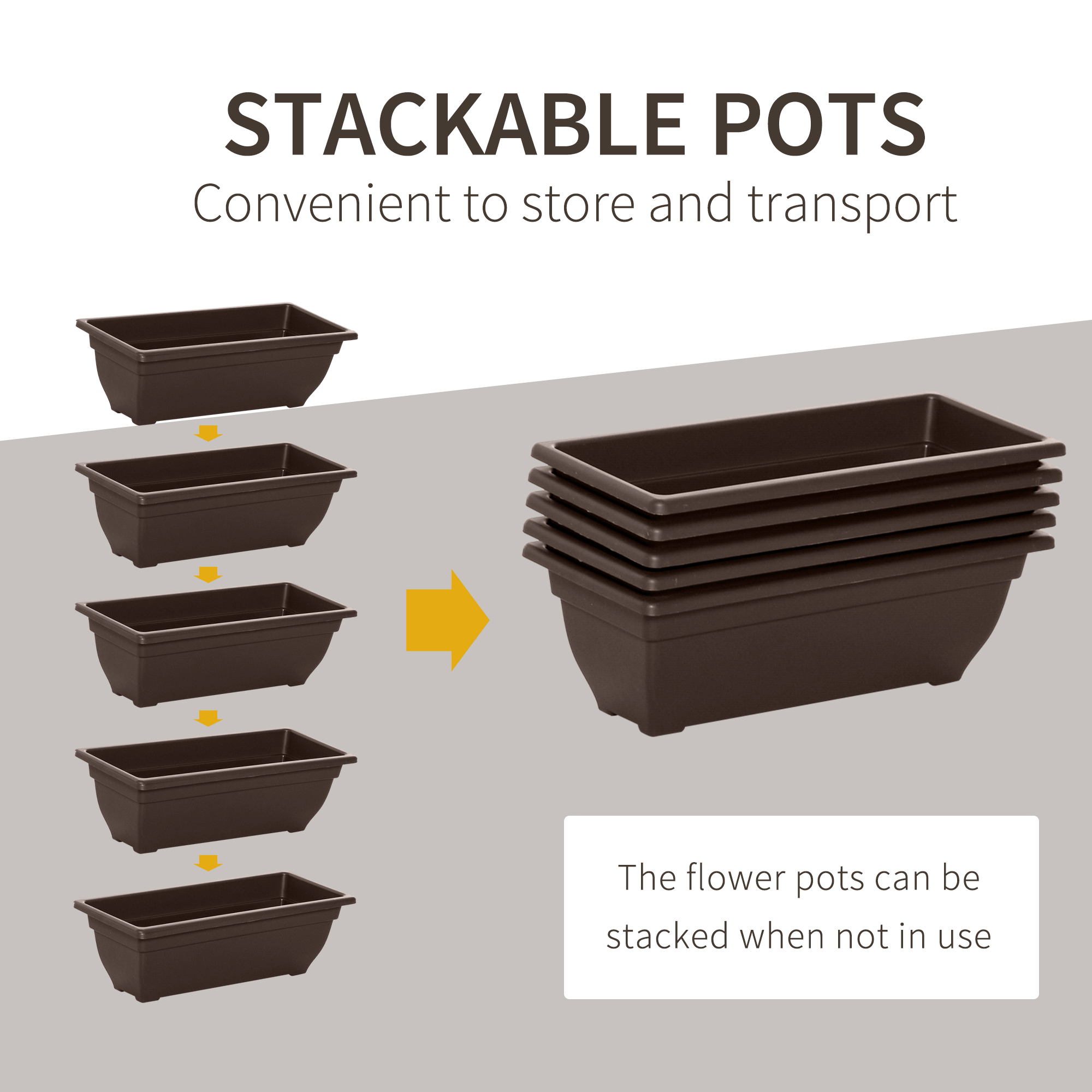 Outsunny 5-Tier Raised Garden Bed With 5 Planter Box, Outdoor Plant Stand Grow Containers With Leaking Holes, Brown , Aosom Canada