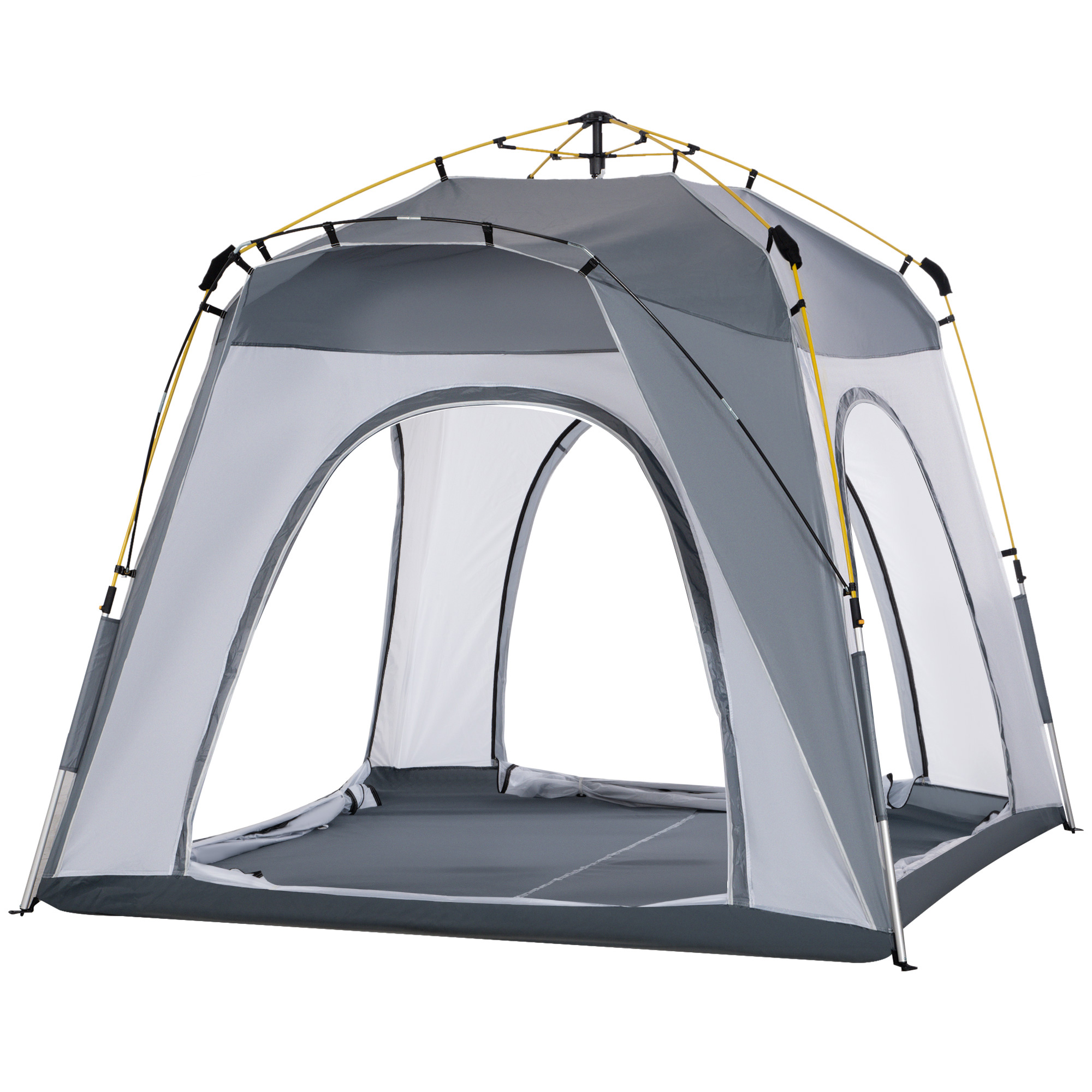Outsunny 4 Person Pop Up Camping Tent Quick Setup Automatic Hydraulic Outsunny 4 Person Pop Up Camping Tent Quick Setup Automatic Hydraulic