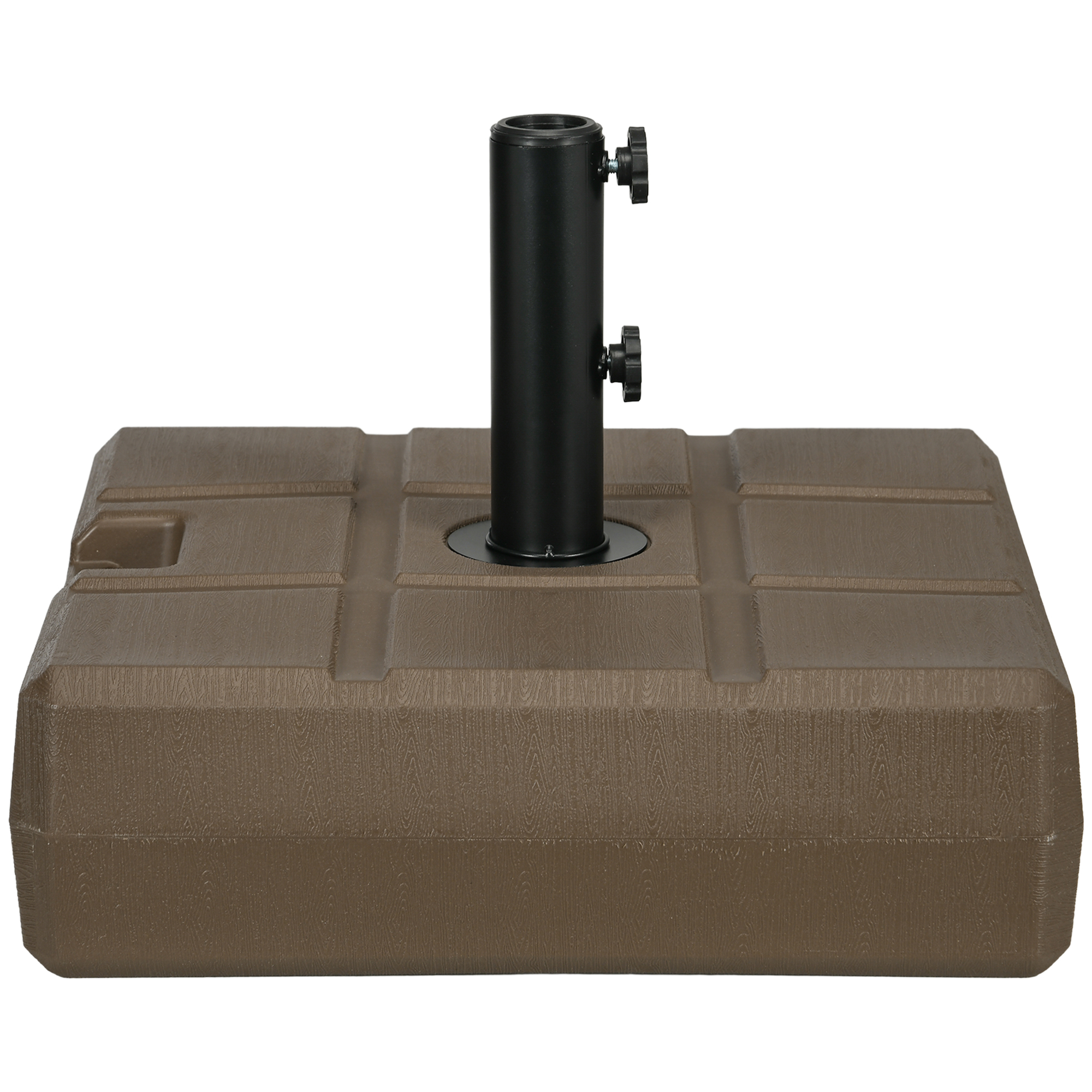 Outsunny Durable Umbrella Stand for 1.2", 1.5", 2'' Poles Fillable Umbrella Base in Brown for Stable Support| Aosom.com